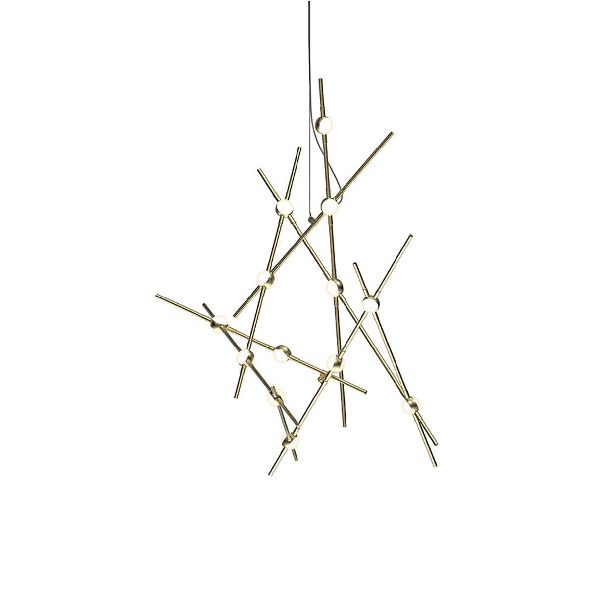 Aquila 32" Satin Brass LED Globe Light for Indoor/Outdoor Use
