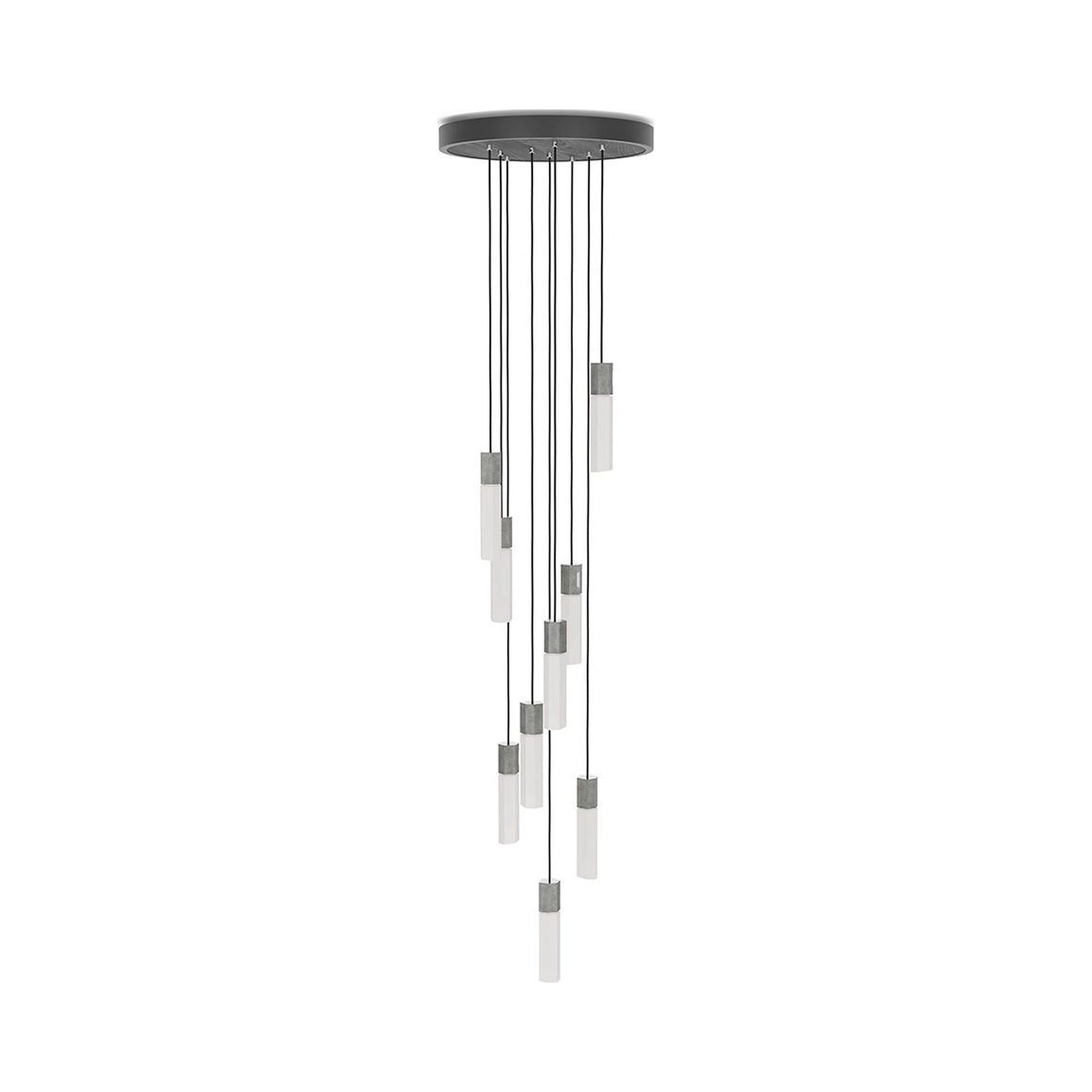 Basalt 9-Bulb Modern LED Stainless Steel Pendant
