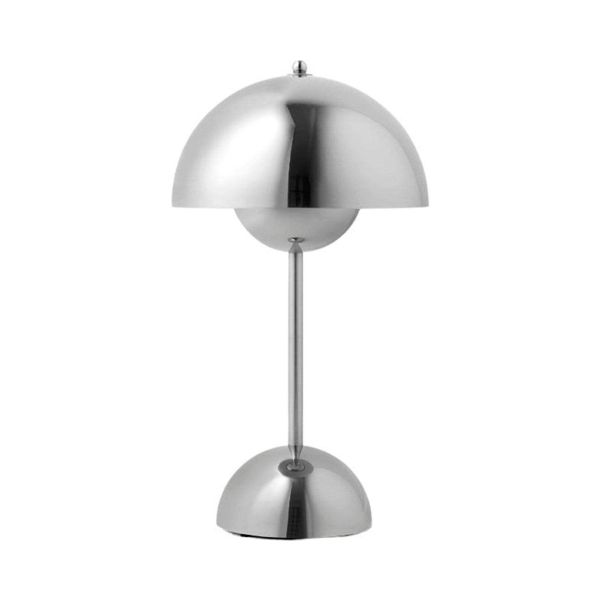 Chrome-Plated Cordless Adjustable Outdoor Table Lamp