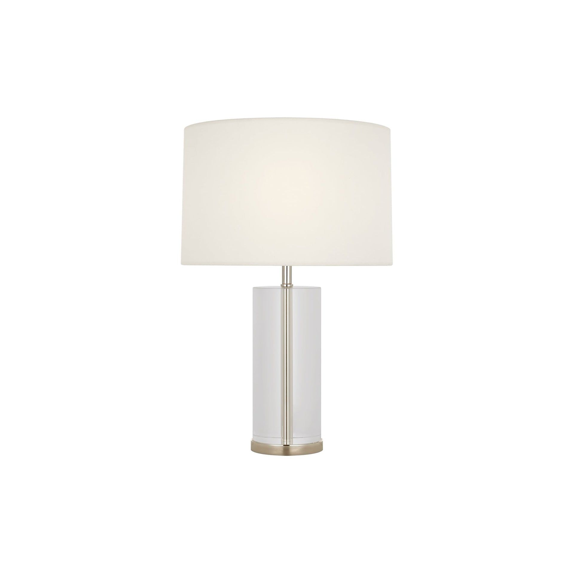 16" Clear Crystal and Polished Nickel Cordless LED Table Lamp