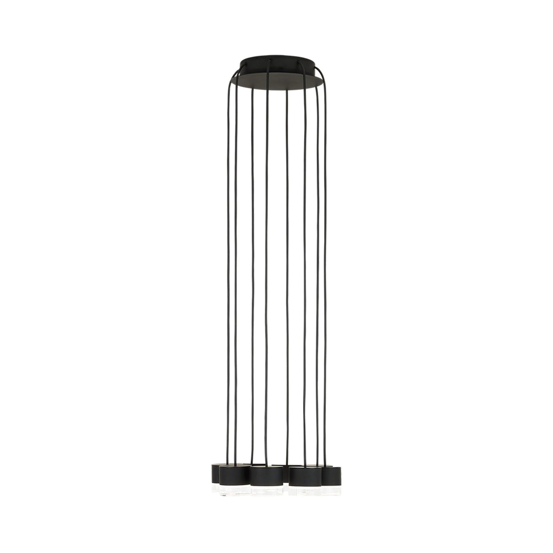 Nightshade Black and Crystal 8-Light LED Pendant Chandelier