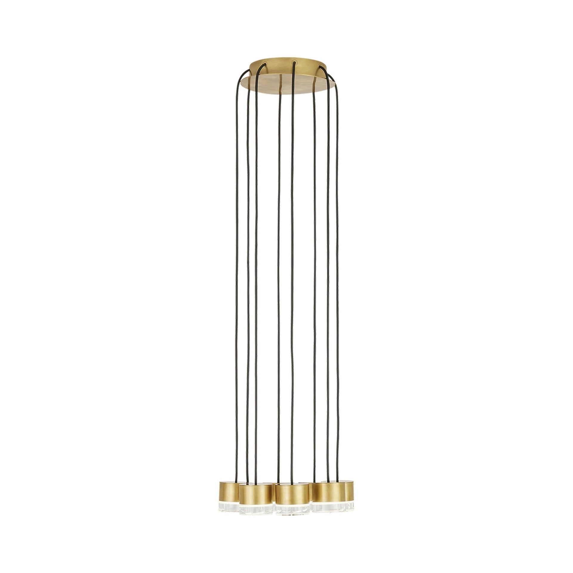 Gable Natural Brass 8-Light Integrated LED Crystal Pendant