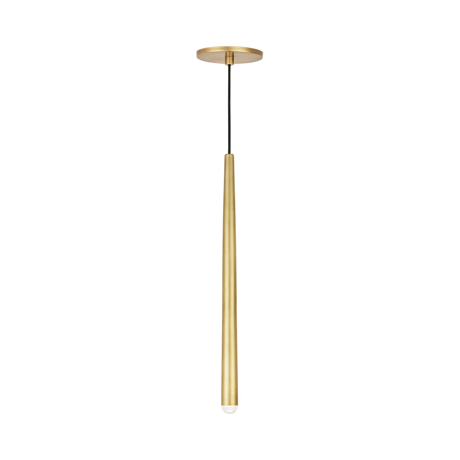 Natural Brass 1-Light LED Pendant with Integrated Bulb