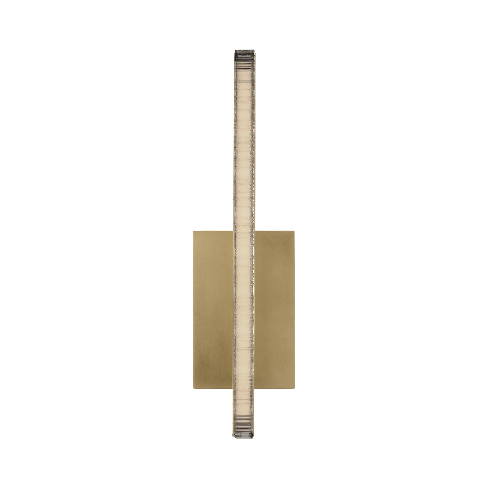 Natural Brass LED Sconce with Jagged Edge Crystal Shade
