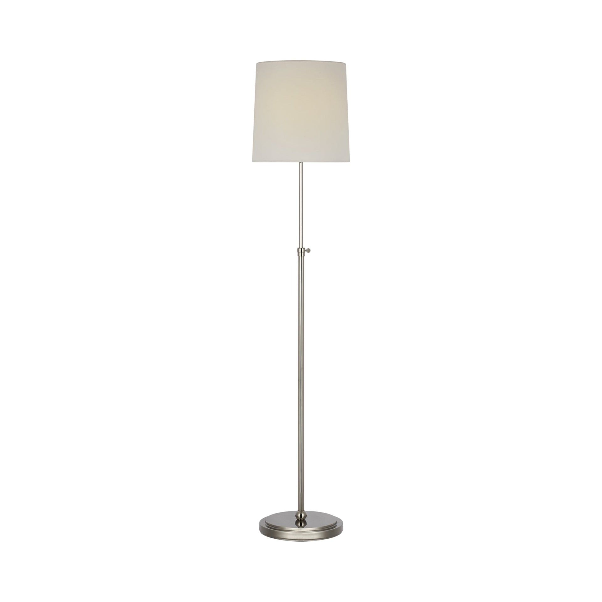 Edison Adjustable Polished Nickel Floor Lamp with Paper Shade