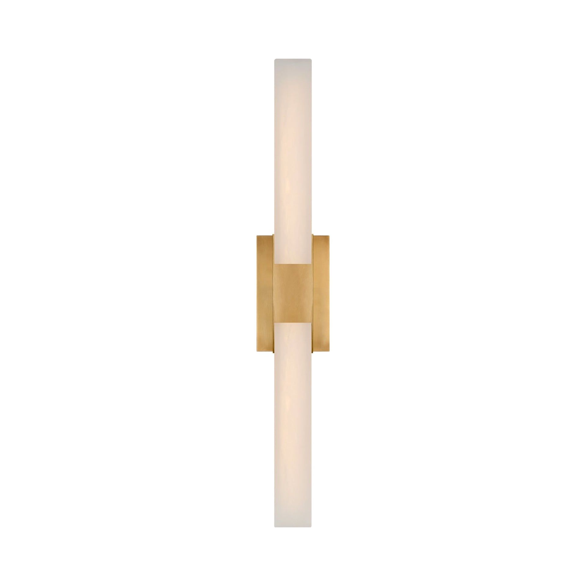 Antique-Burnished Brass Covet Outdoor Bath Sconce with Alabaster Glow