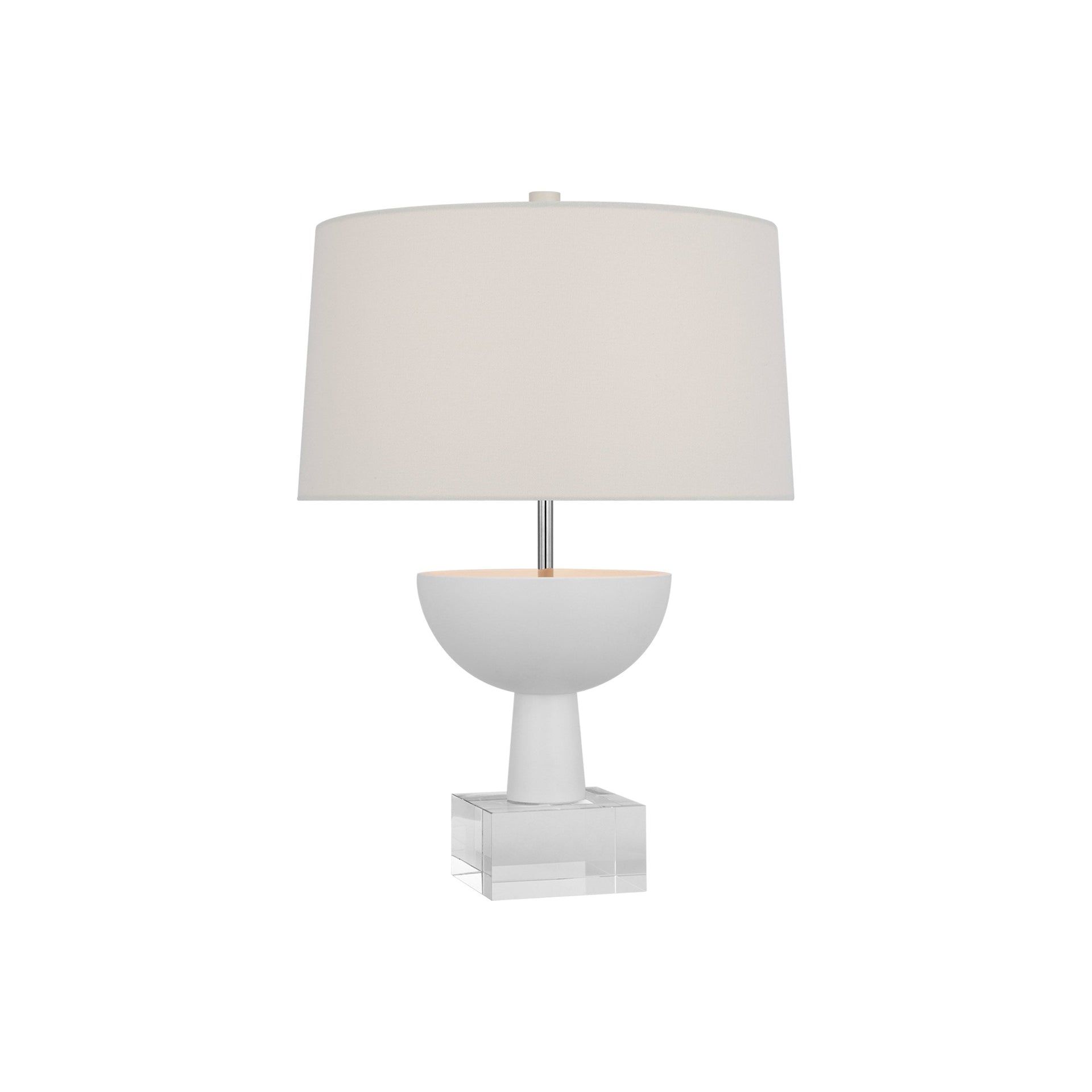 Plaster White Ceramic Adjustable Outdoor Table Lamp with Acrylic Base
