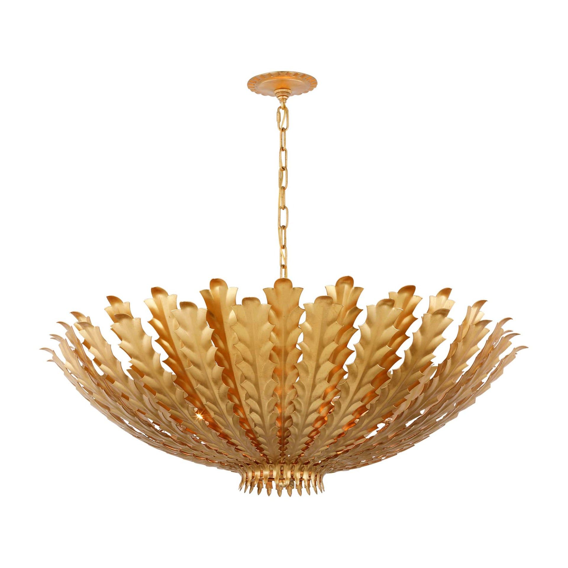 Hampton 36" Gold Leaf Metal Ornate Chandelier