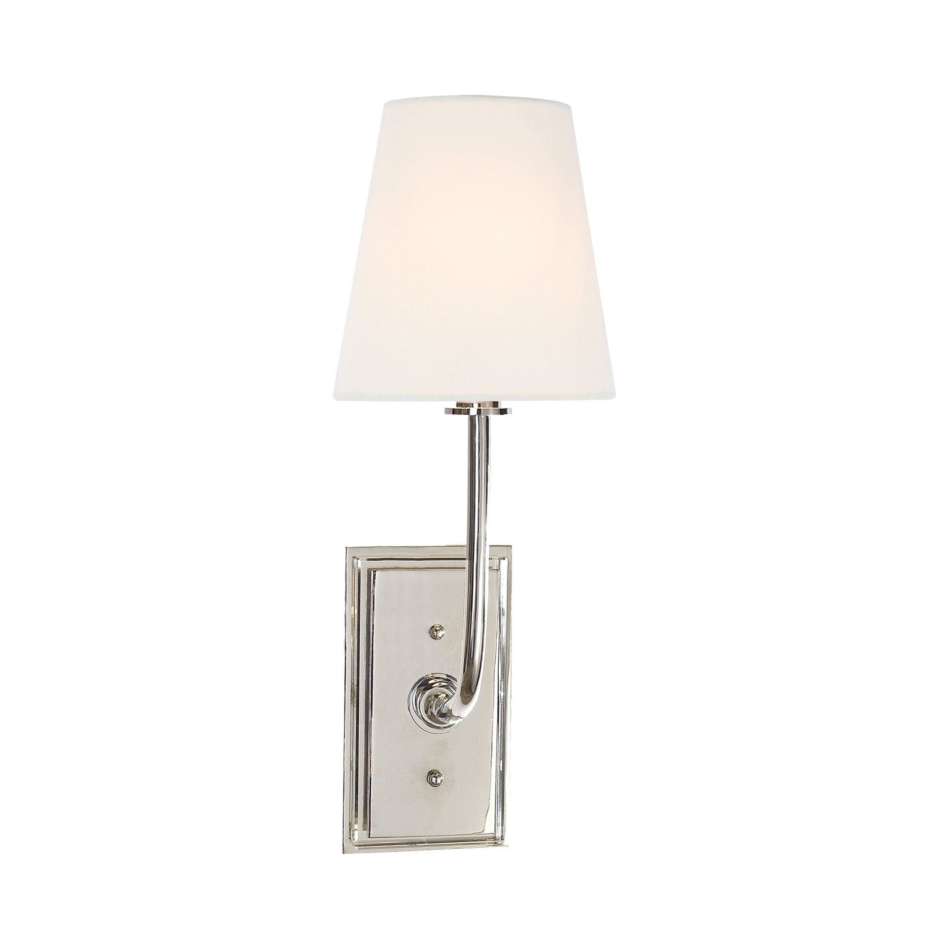 Polished Nickel Dimmable Sconce with Fabric Shade