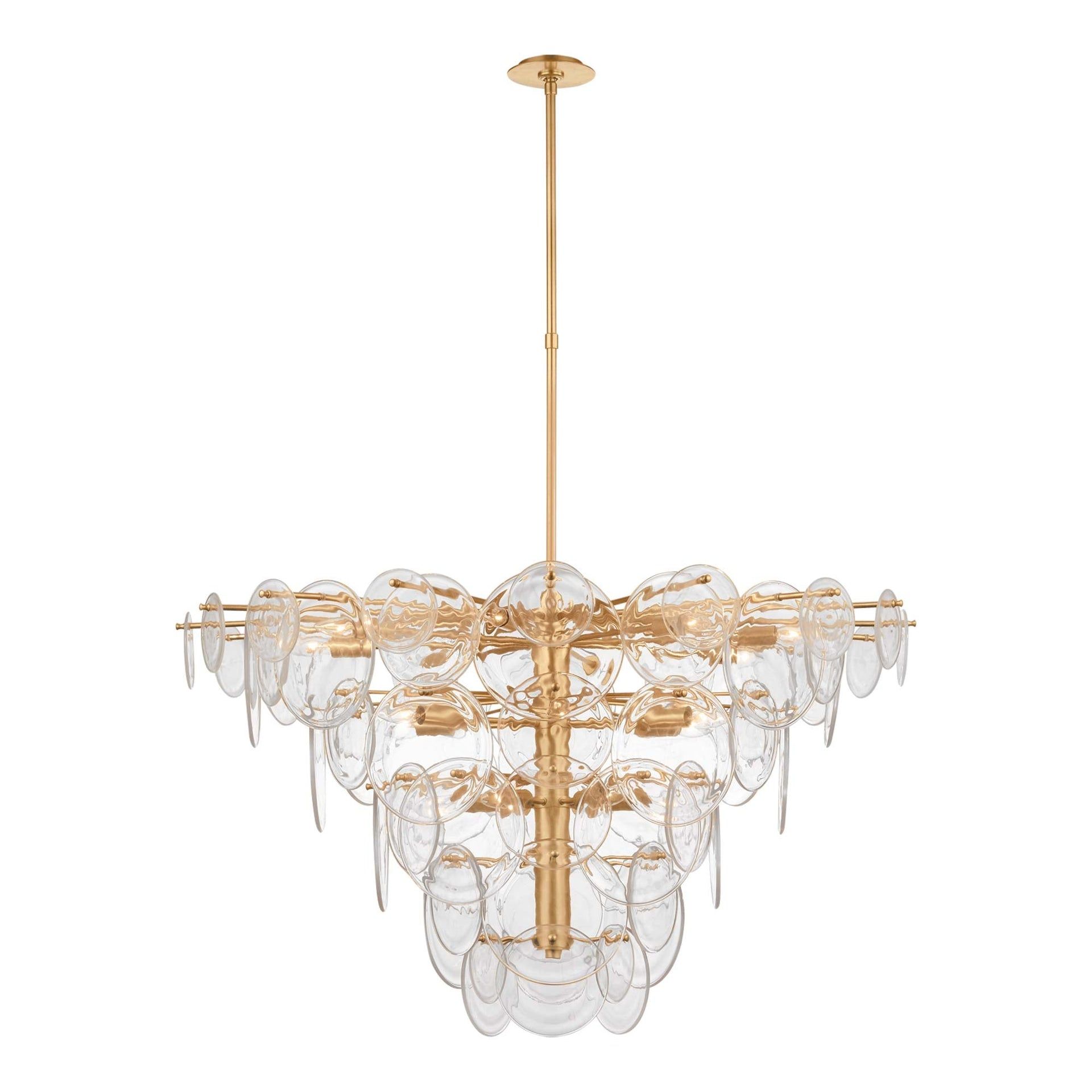 Loire 20-Light Gold and Glass Chandelier