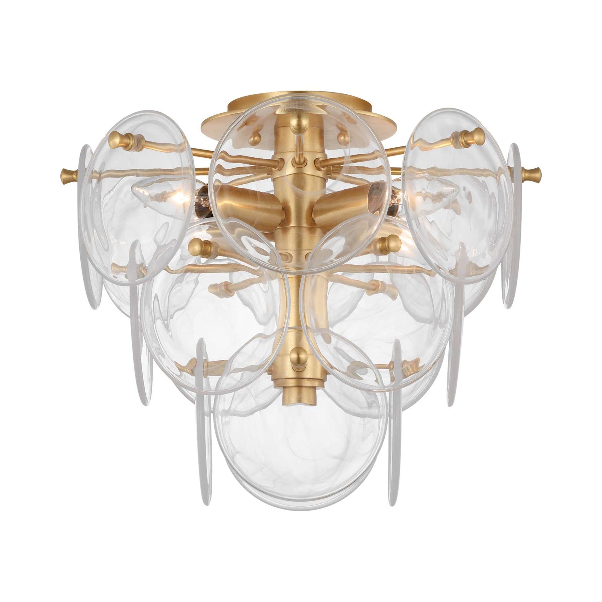 Loire Gilded Glass Four Light Flush Mount