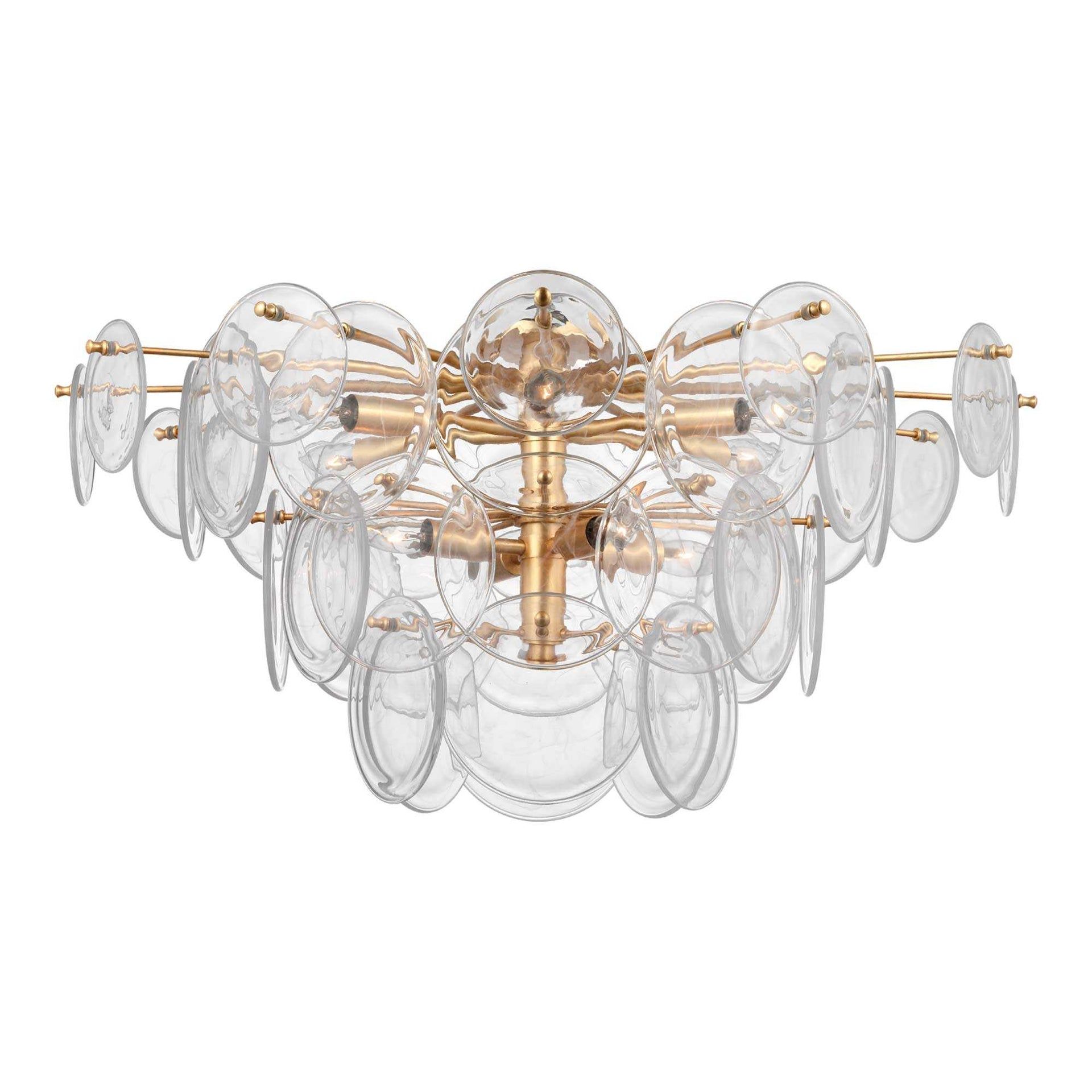 Clear Glass and Nickel 34" LED Flush Mount Light