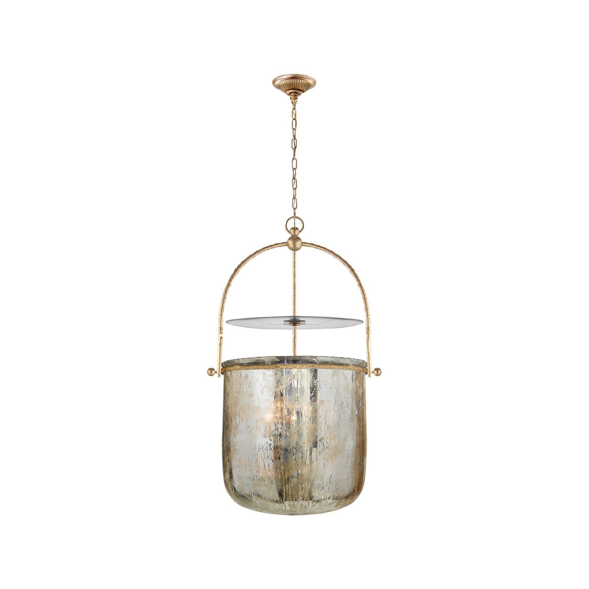 Lorford Golded Iron and Mercury Glass Chandelier
