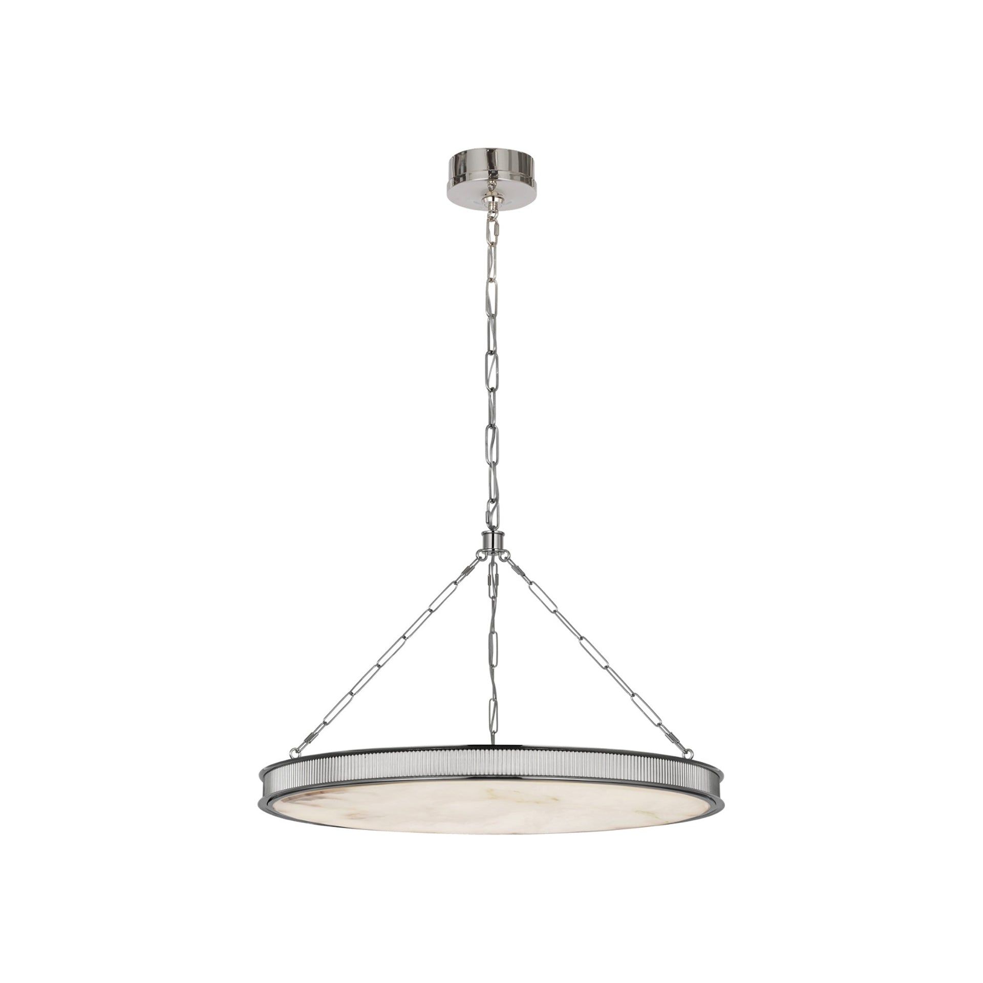 Matthew Polished Nickel LED Chandelier with Alabaster Shade