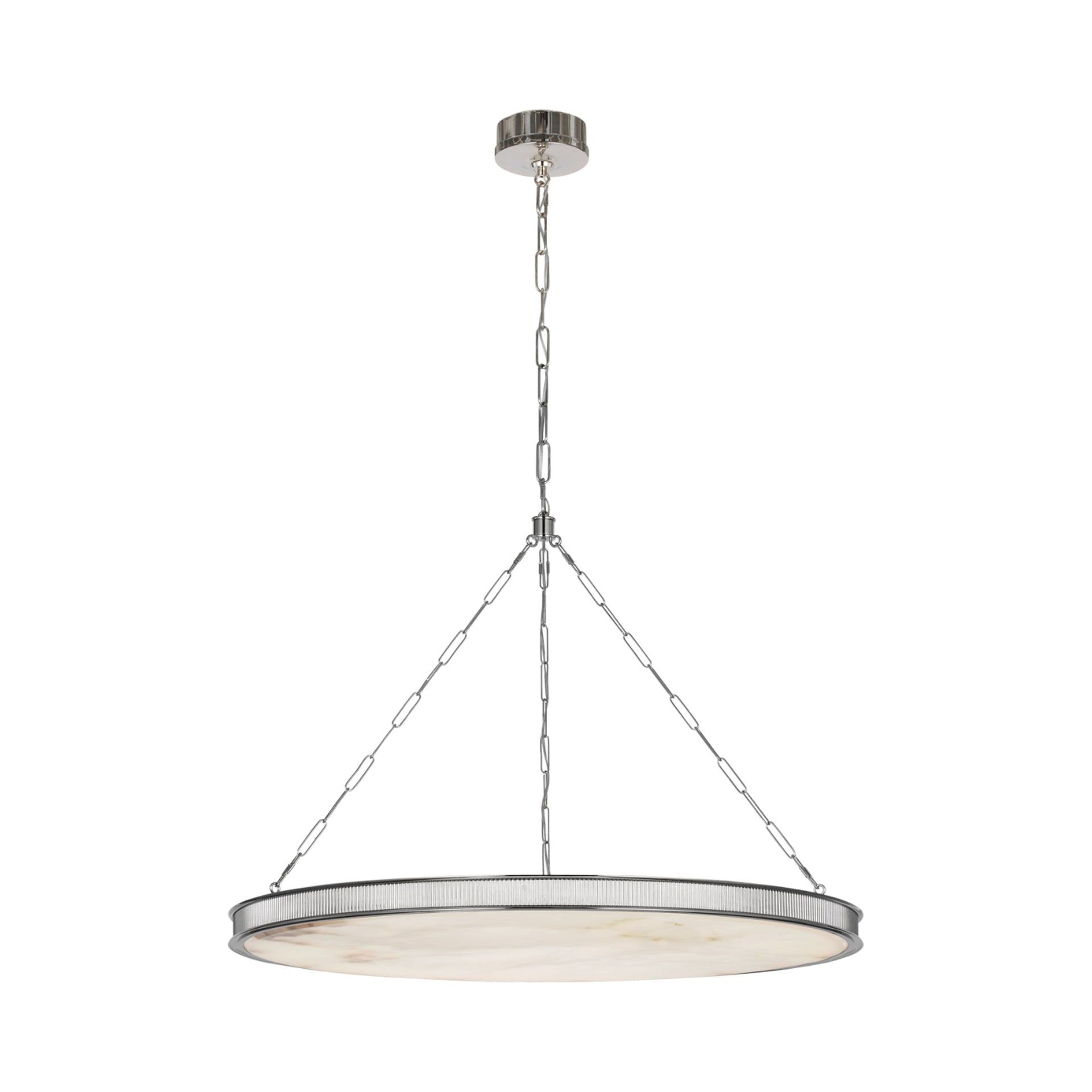 Matthew Polished Nickel LED Chandelier with Alabaster Shade