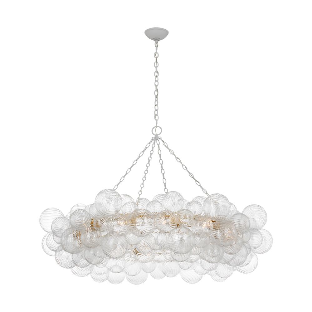Talia Plaster White and Clear Glass 12-Light Chandelier