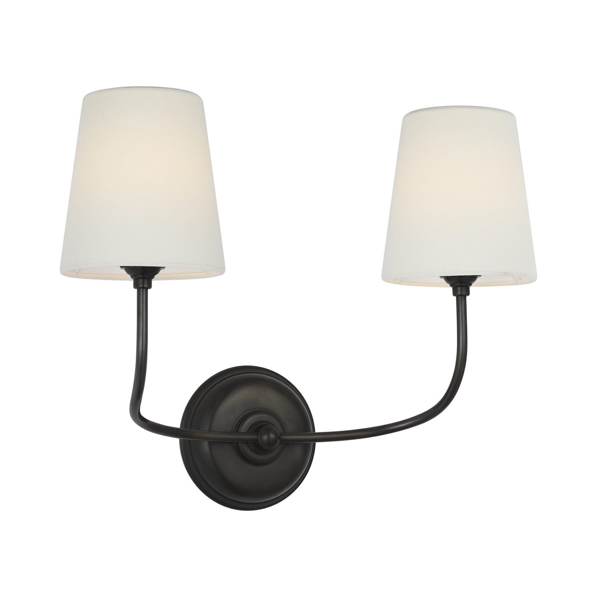 Vendome Bronze 2-Light Fabric Shade Sconce