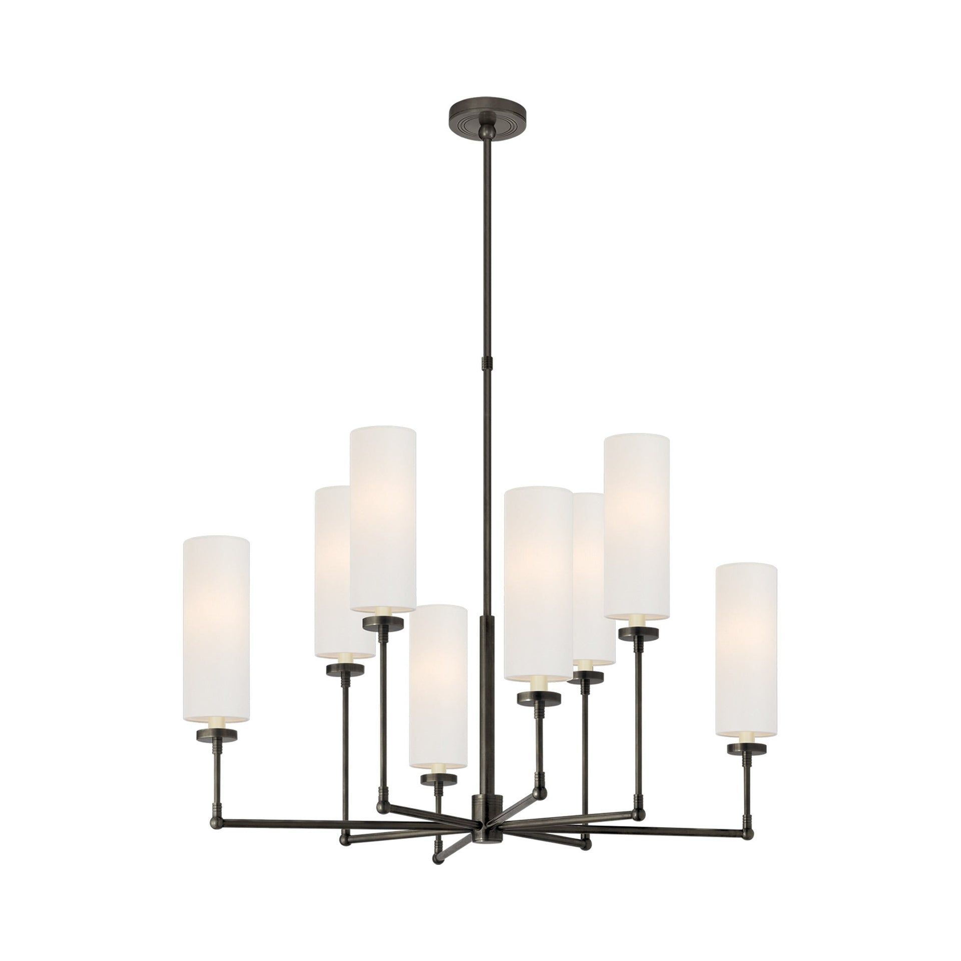 Ziyi Bronze 8-Light Candle Chandelier with Fabric Shades