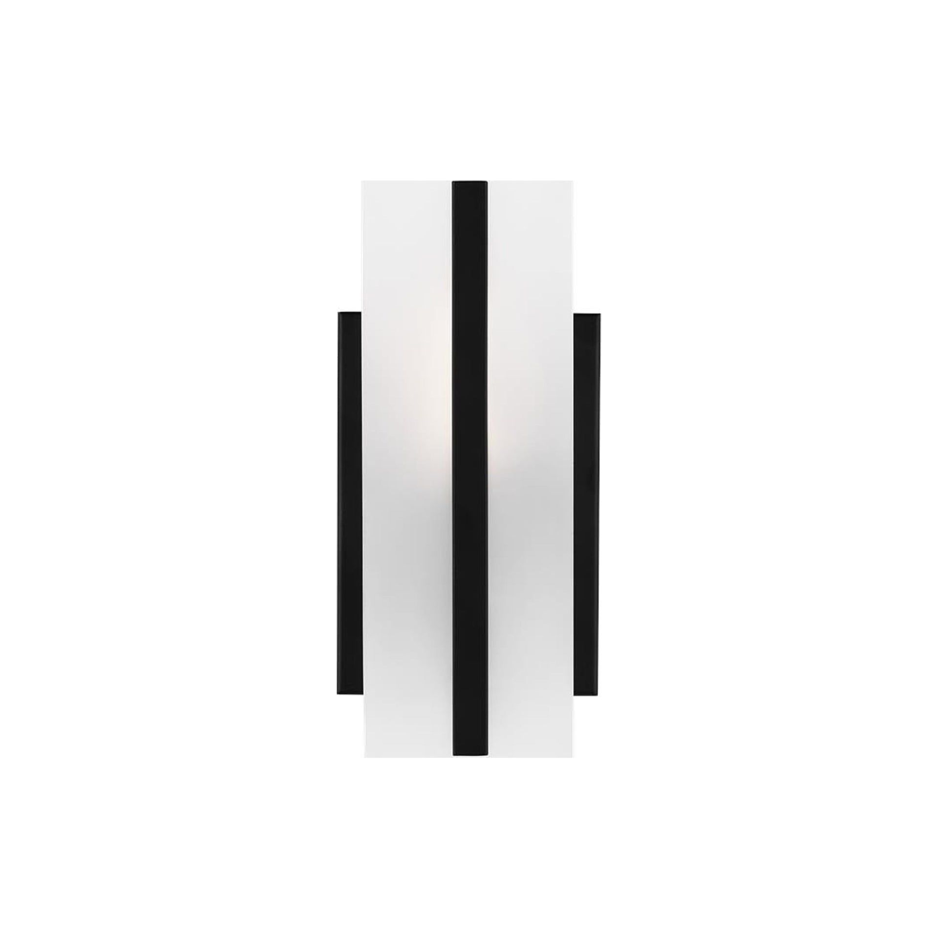Dex Midnight Black LED Wall Sconce with Satin Etched Glass