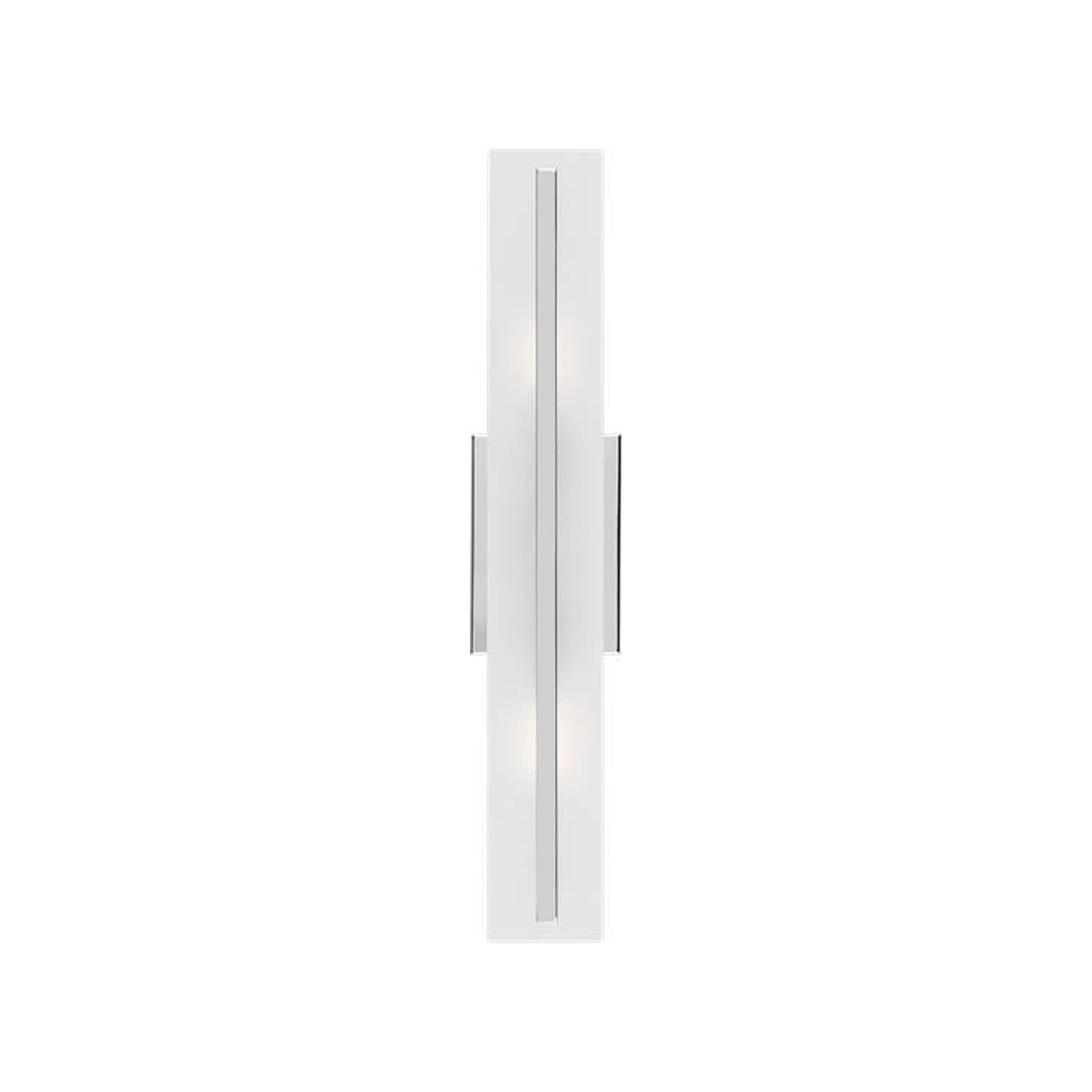 Dex Chrome 2-Light Outdoor Vanity with Satin Etched Glass