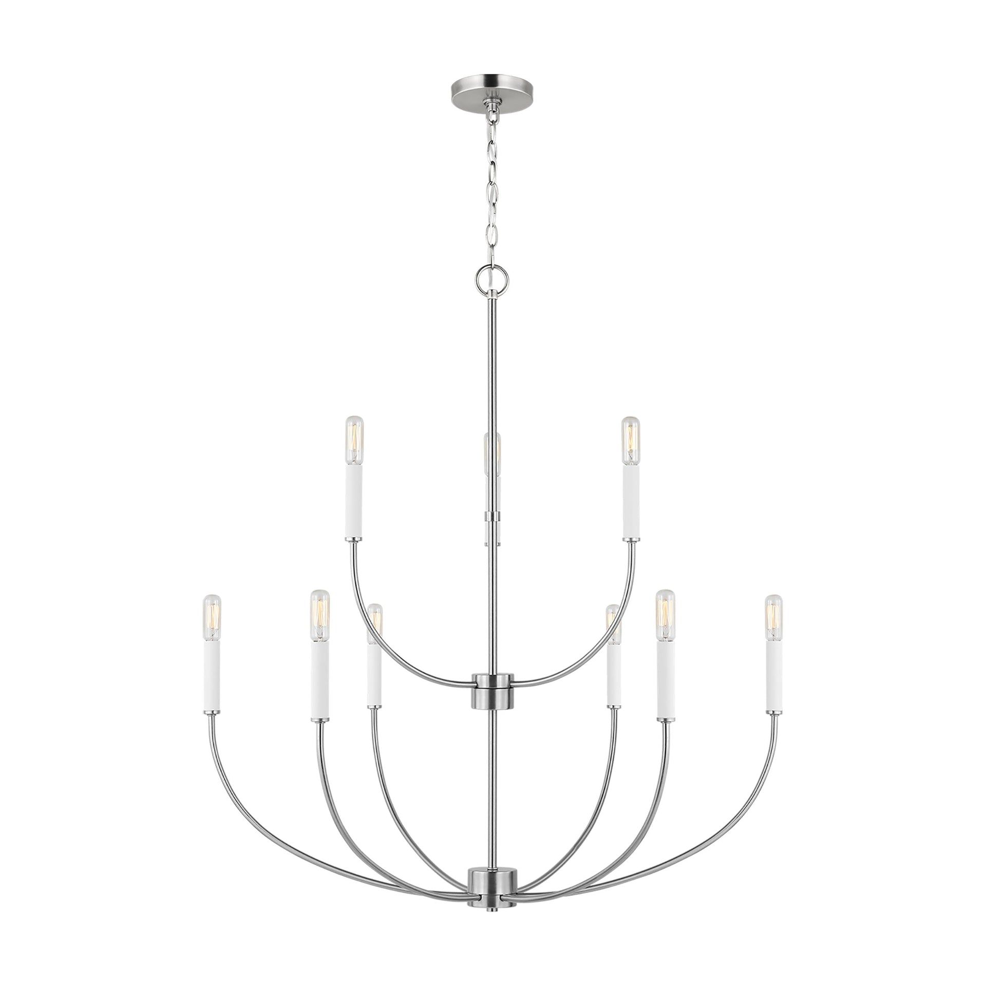 Greenwich Modern 9-Light Brushed Nickel Incandescent Chandelier