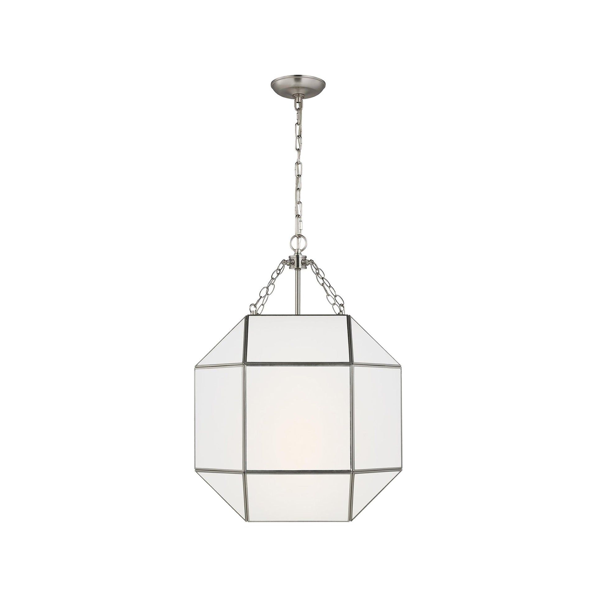 Morrison Brushed Nickel 3-Light Pendant with White Glass Shade