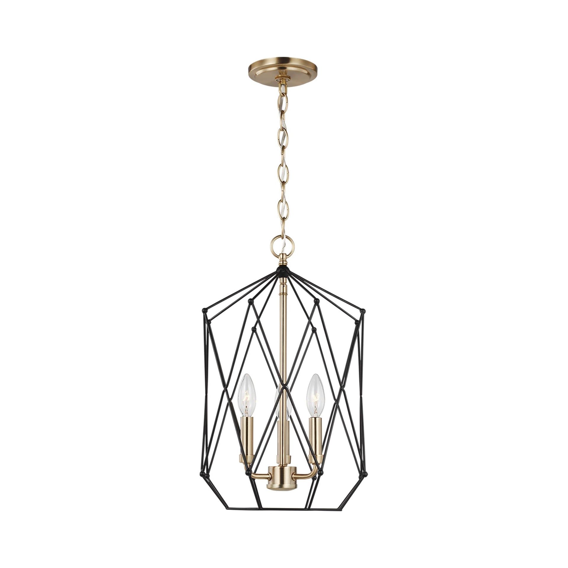 Zarra Satin Brass 3-Light Pendant with Energy Star Efficiency