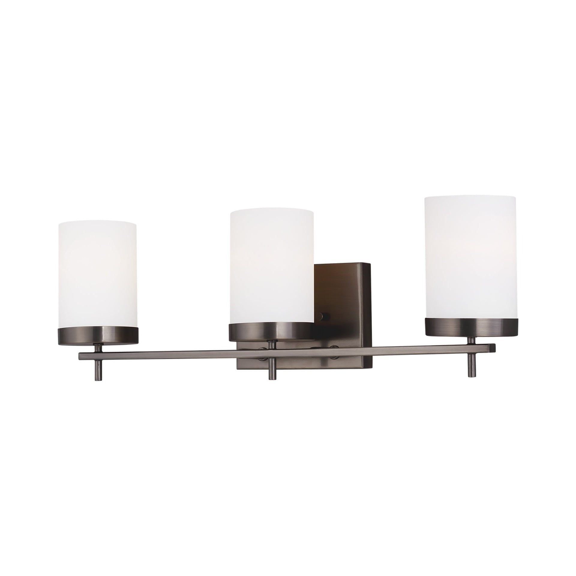 Brushed Oil Rubbed Bronze 3-Light Vanity Light with Etched Glass Shades