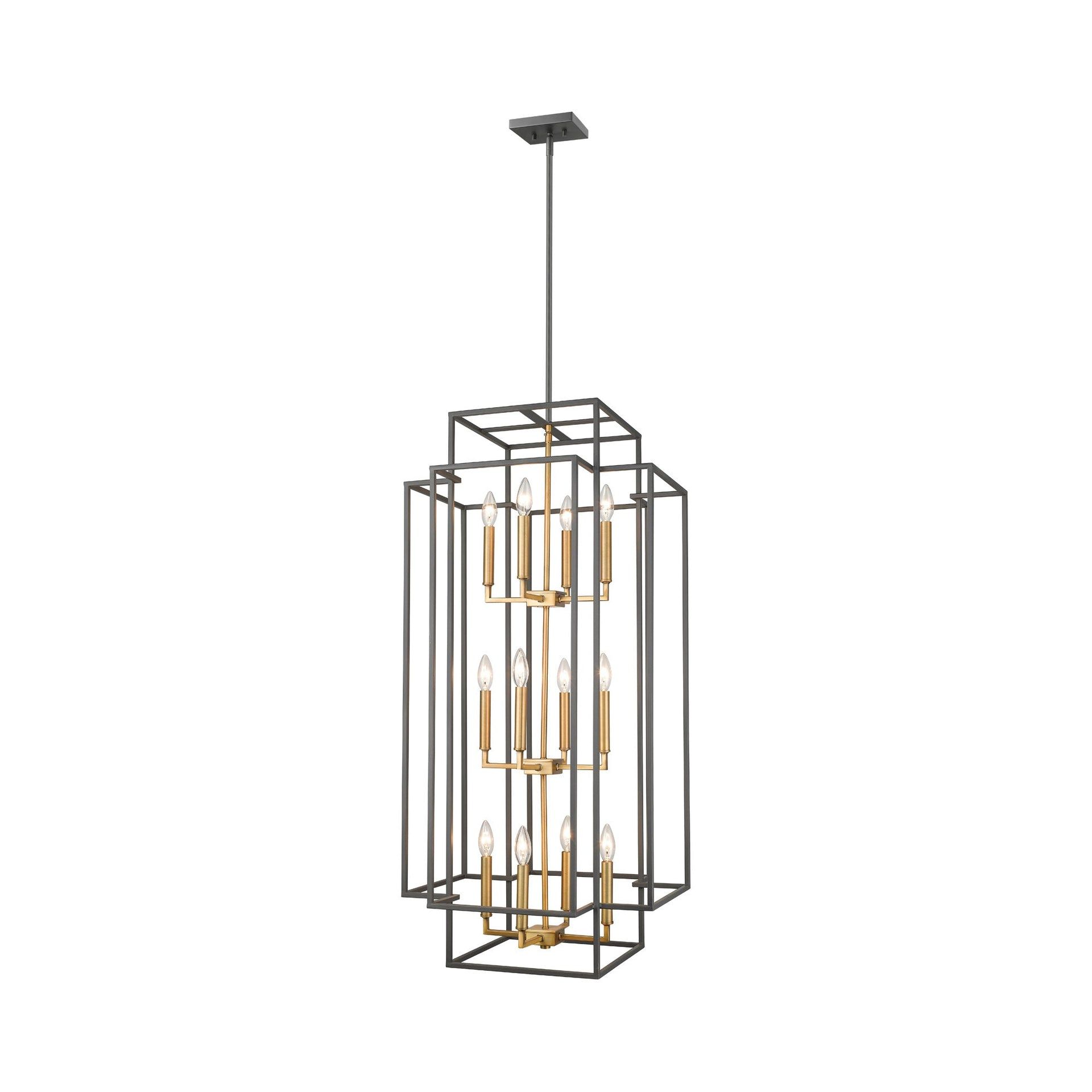 Titania 42" Brass and Bronze 12-Light Chandelier