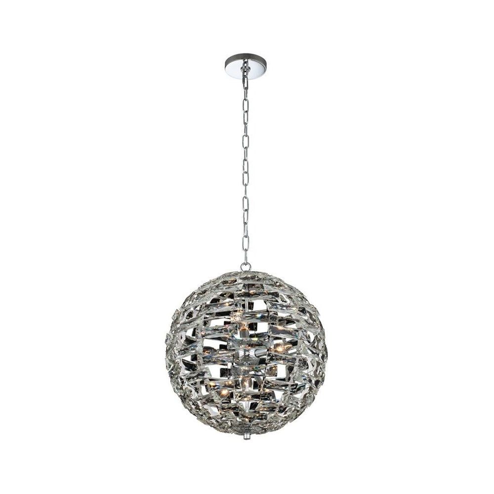 Alta 18" Crystal and Chrome Globe Pendant Light