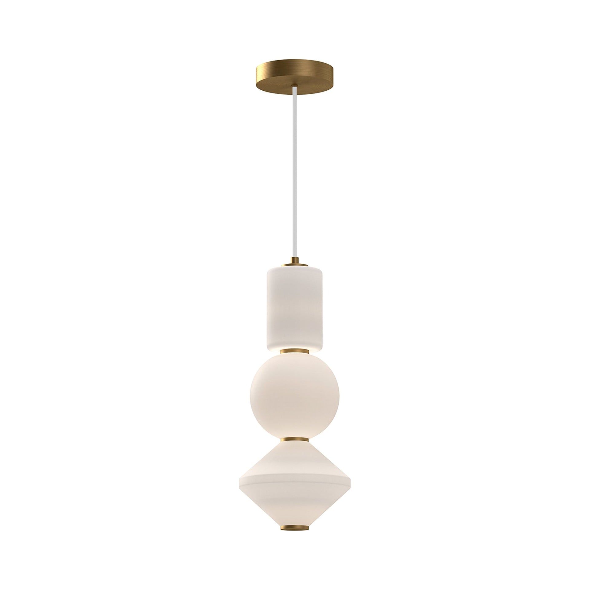Bijou 19" Gold and Brushed Nickel LED Glass Pendant
