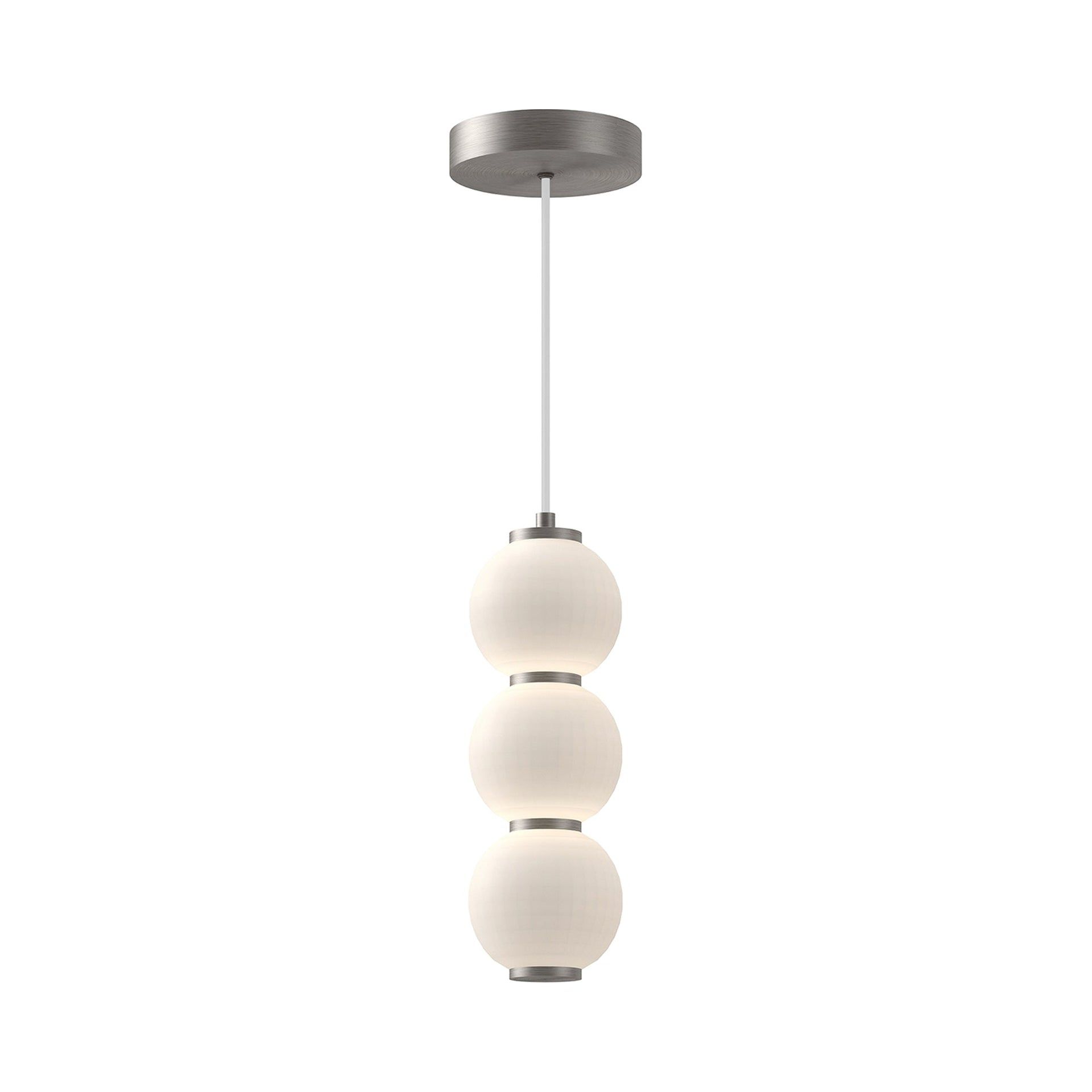 Bijou Elegance Brushed Nickel & Glass LED Pendant Light