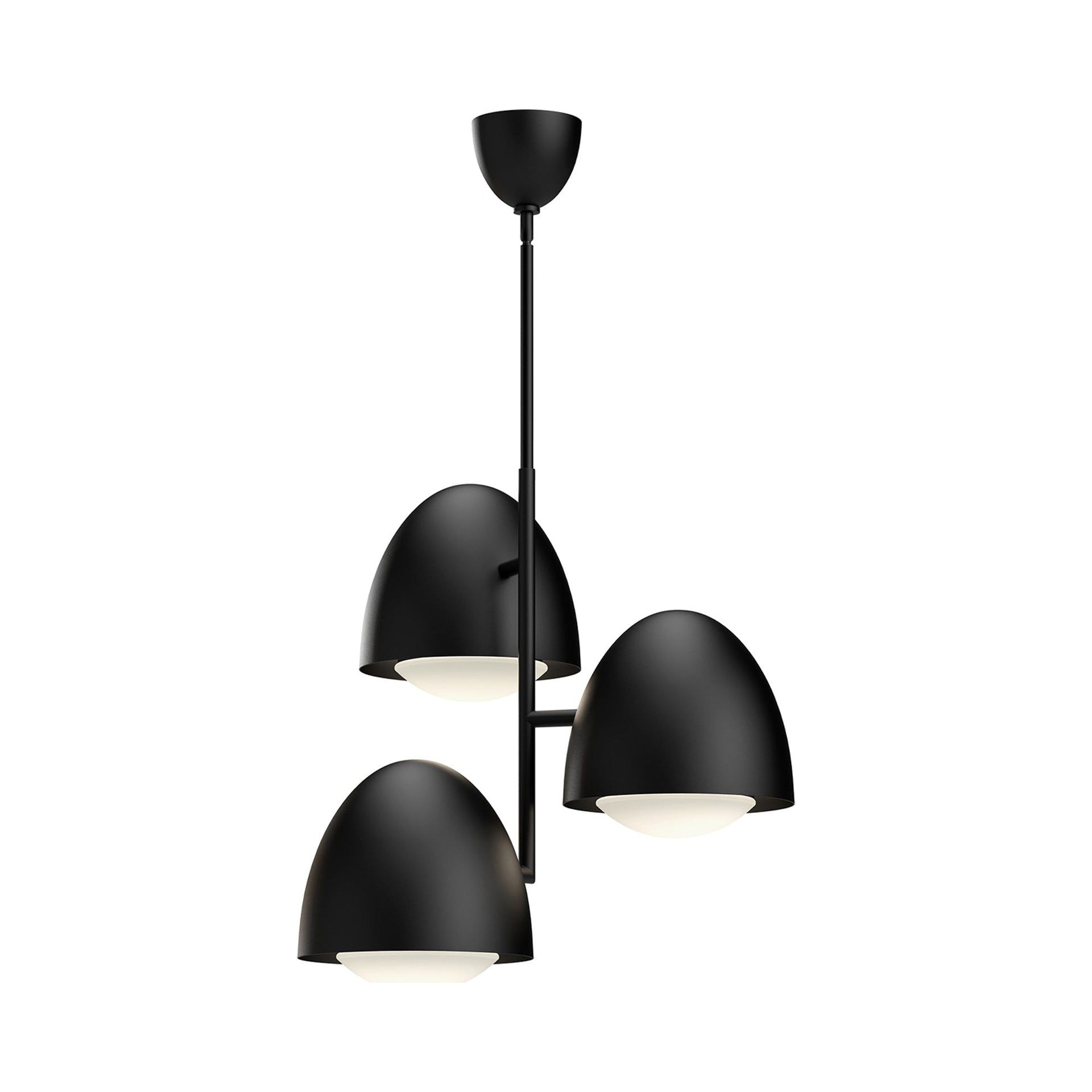 Kenji Matte Black and Opal Glass Chandelier