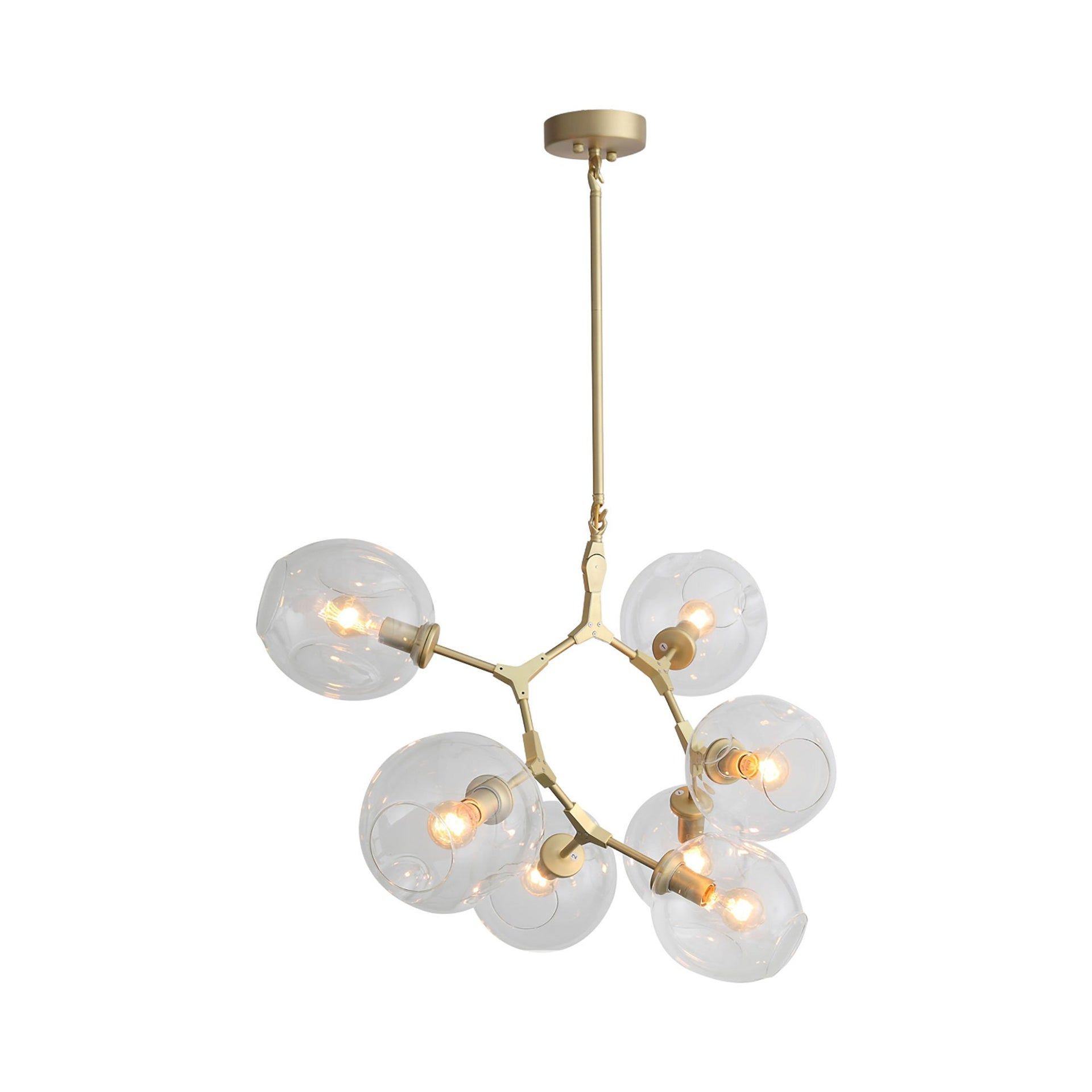 Fairfax Brushed Brass and Glass 7-Light Chandelier
