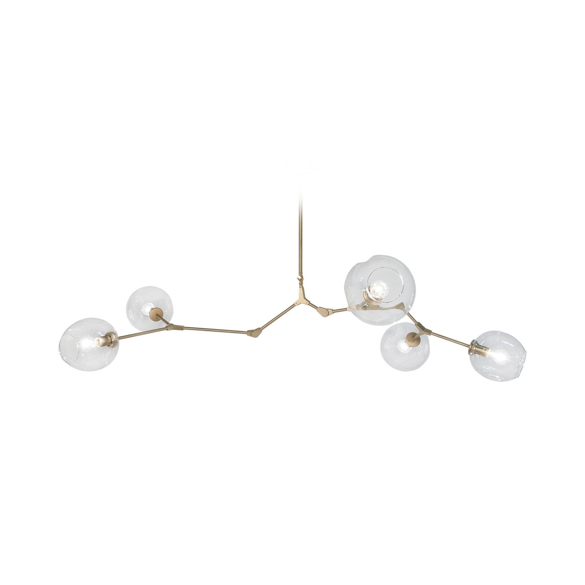 Fairfax Adjustable Arm Sputnik Chandelier in Brushed Brass