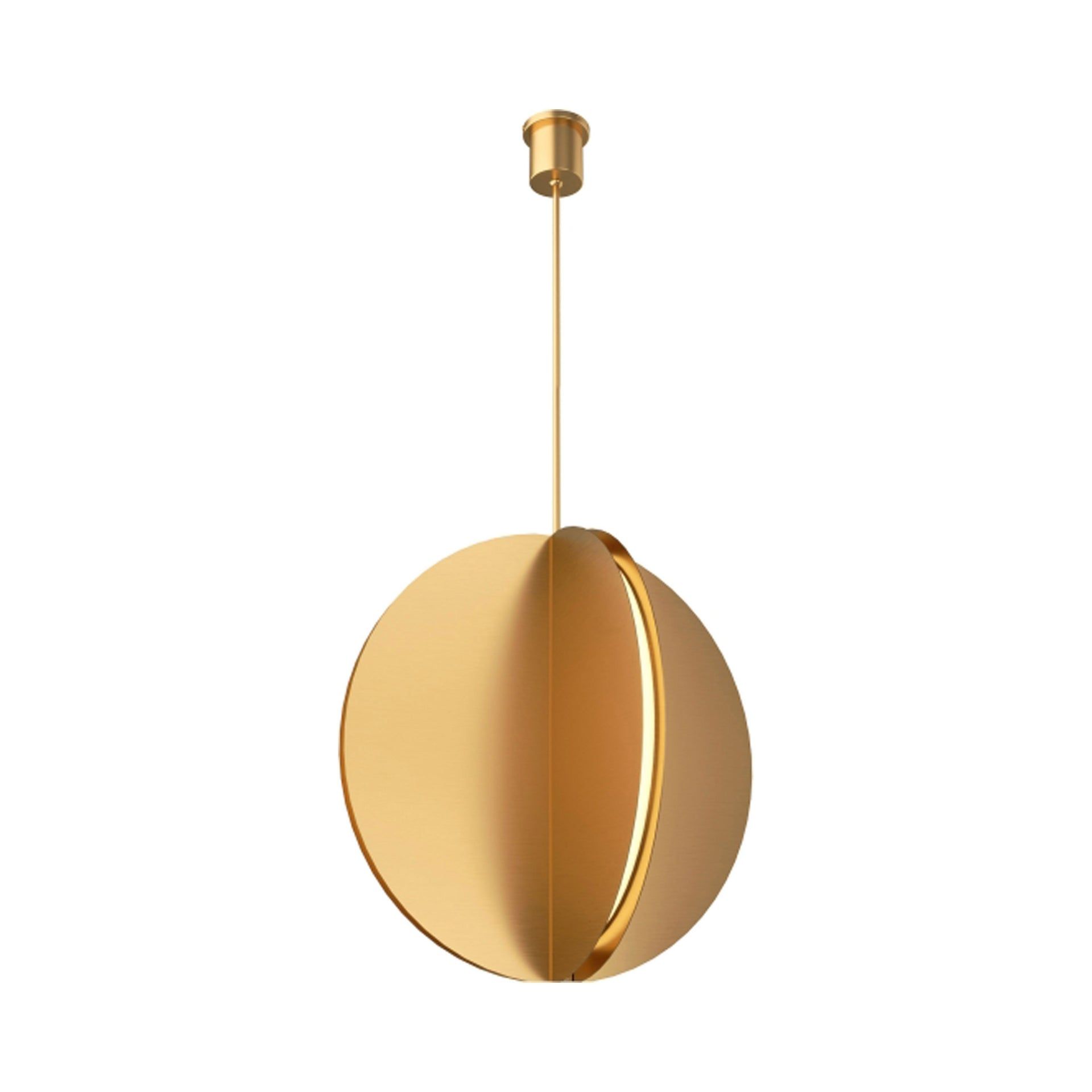 Bauhaus Influence Natural Brass LED Globe Pendant, 28"