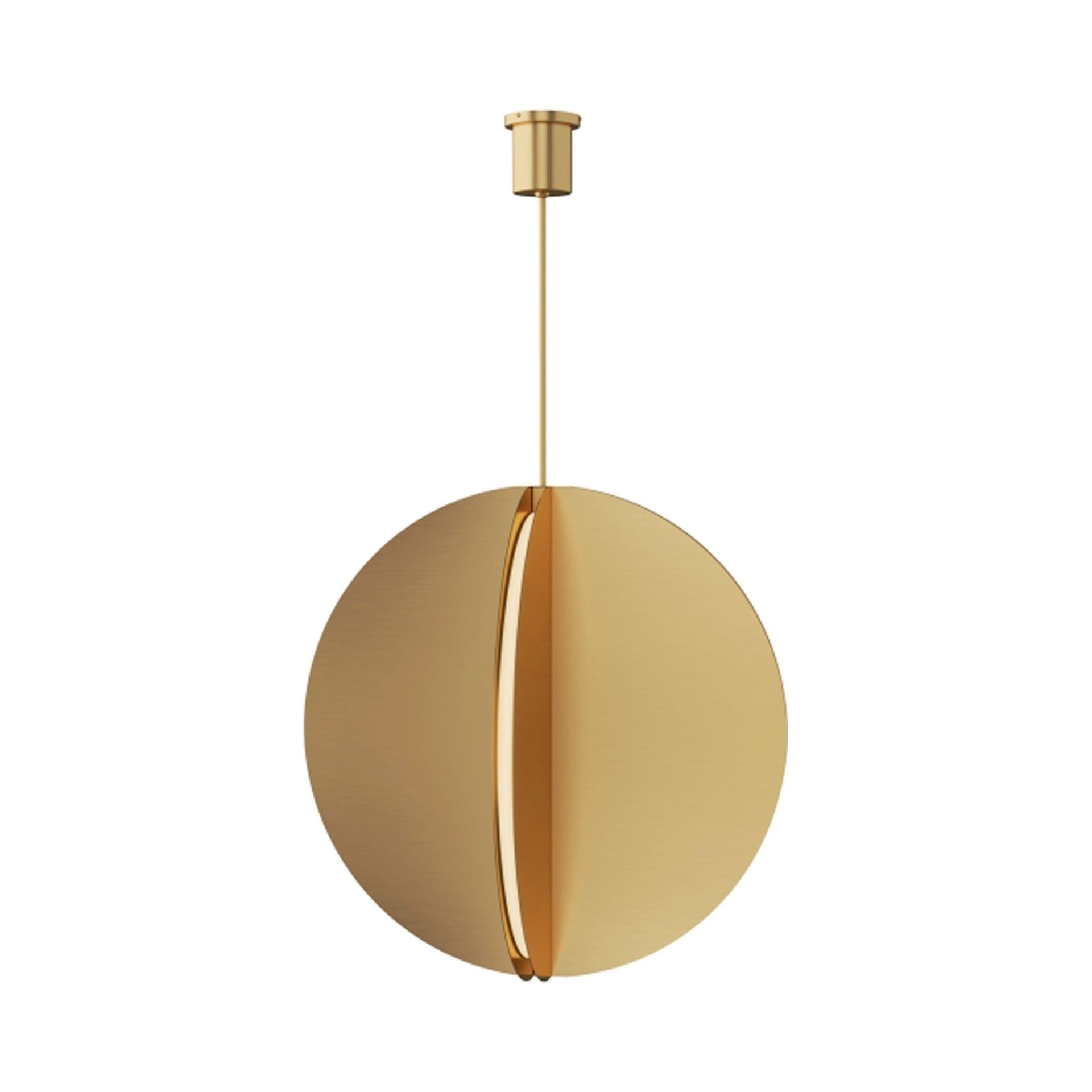 Bauhaus Inspired 36" Geometric LED Pendant in Natural Brass