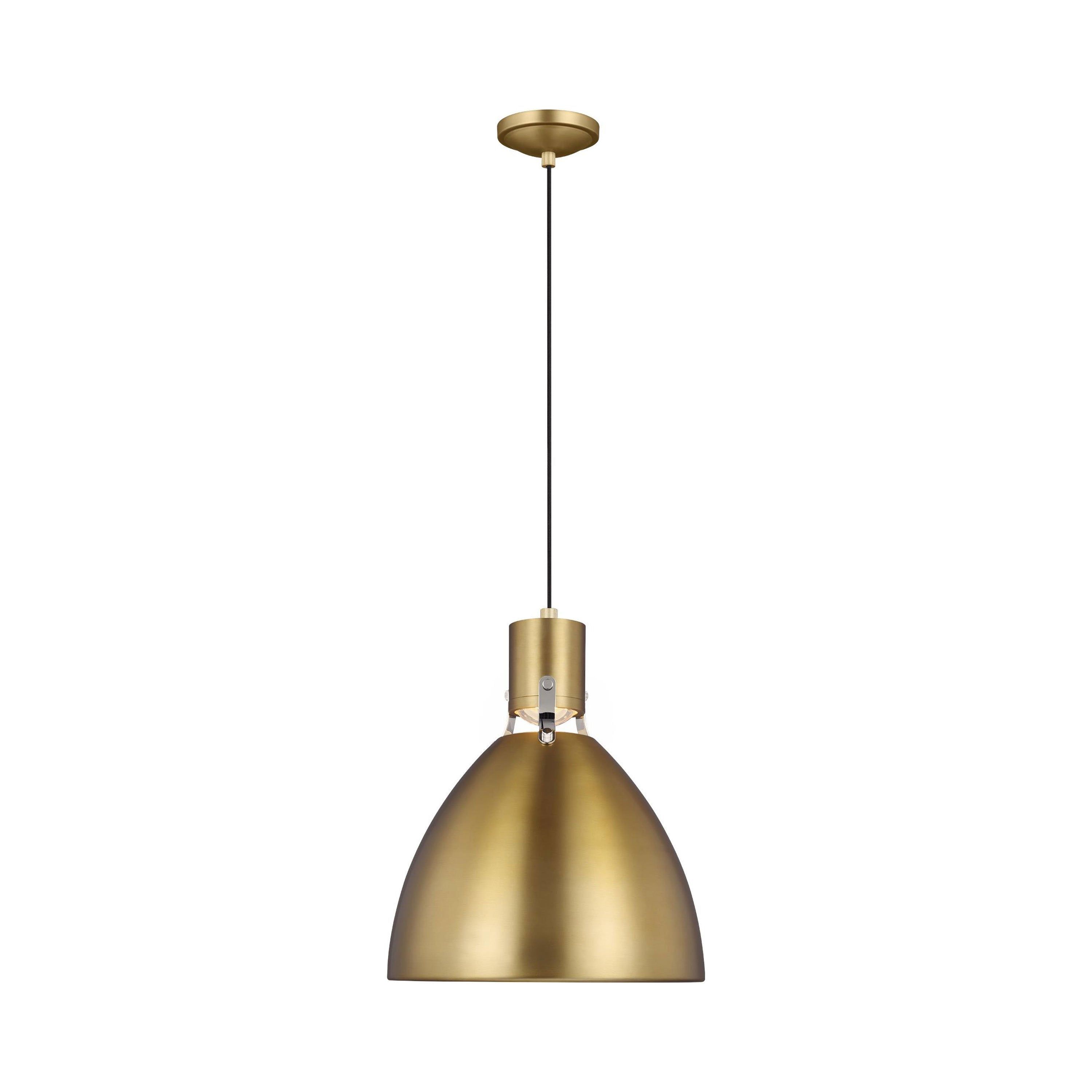 Brynne 19.75" Burnished Brass Minimalist LED Pendant Light