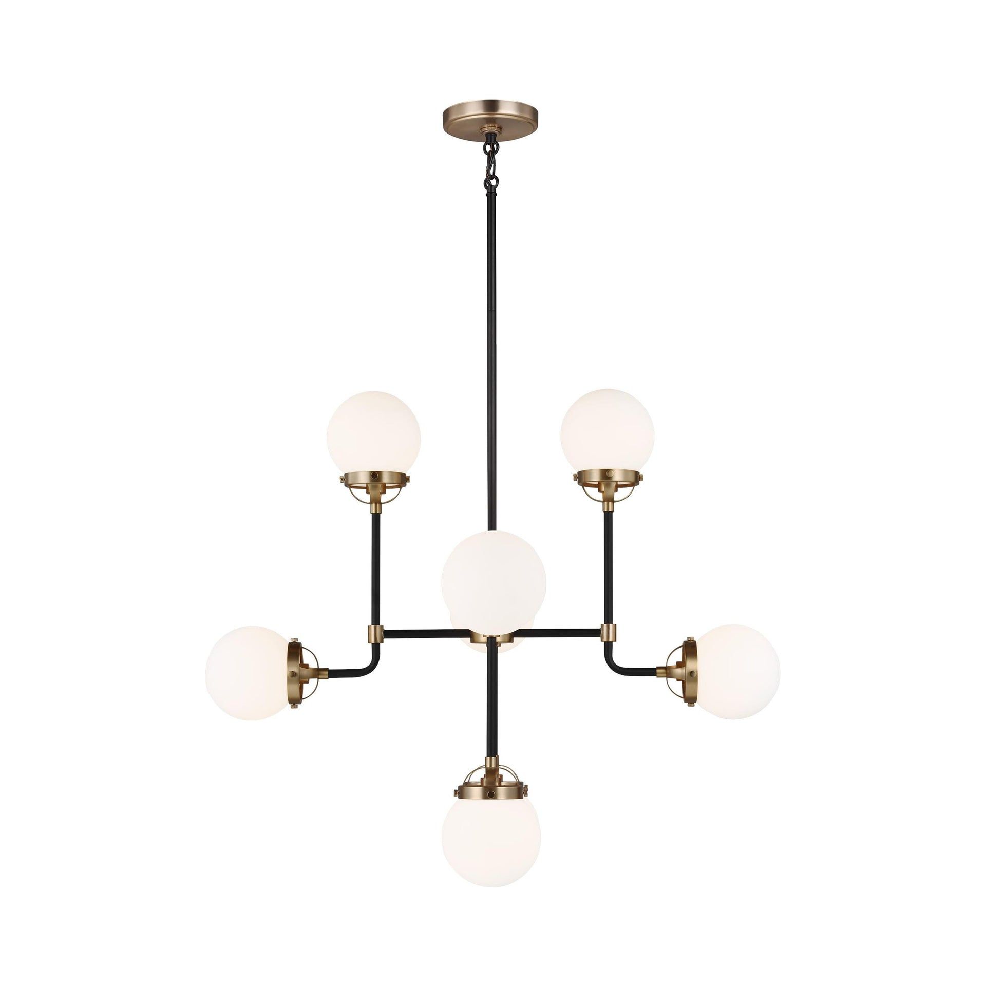 Satin Brass Midnight Elegance 8-Light Chandelier with Etched Glass