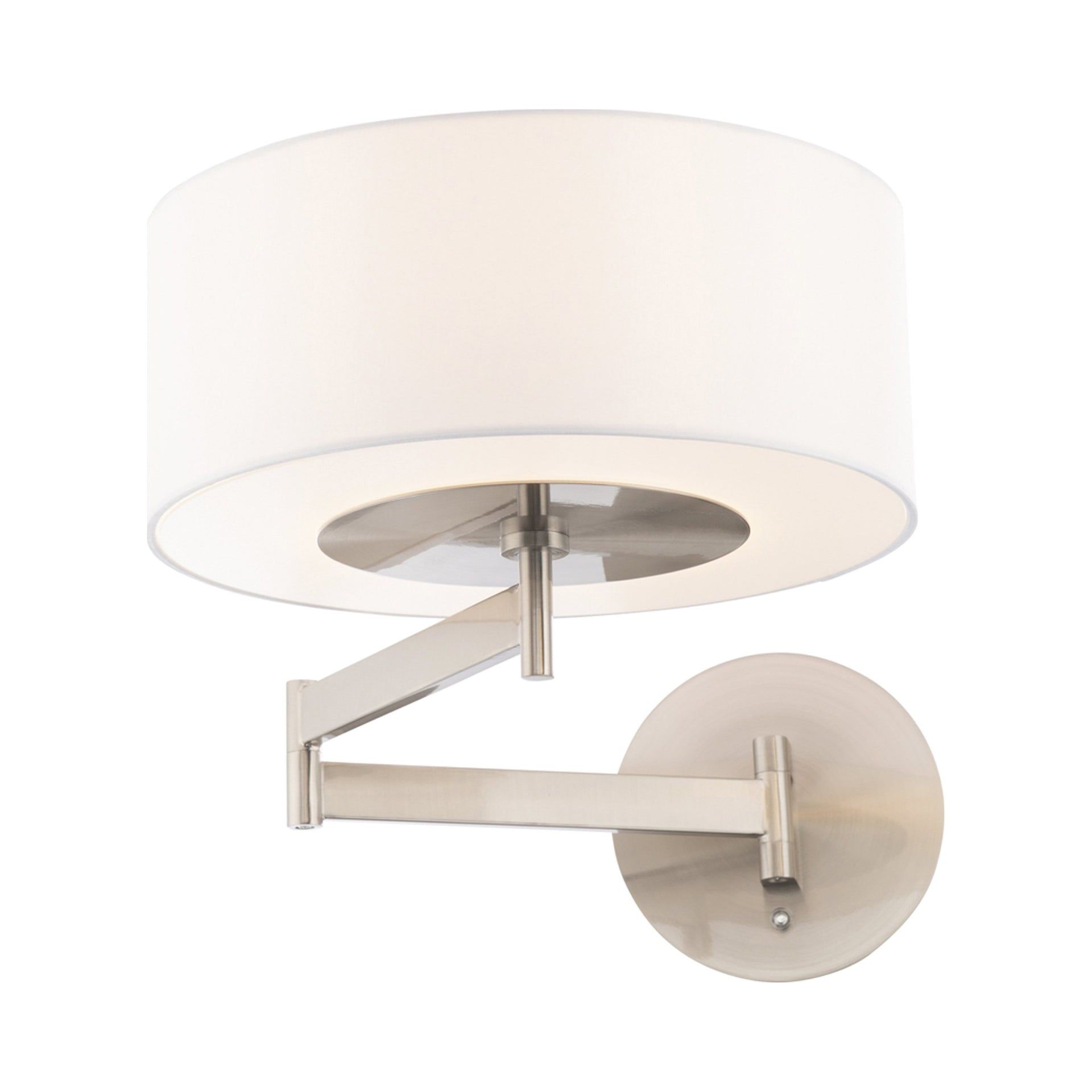 Black LED Swing Arm Wall Sconce with White Shade