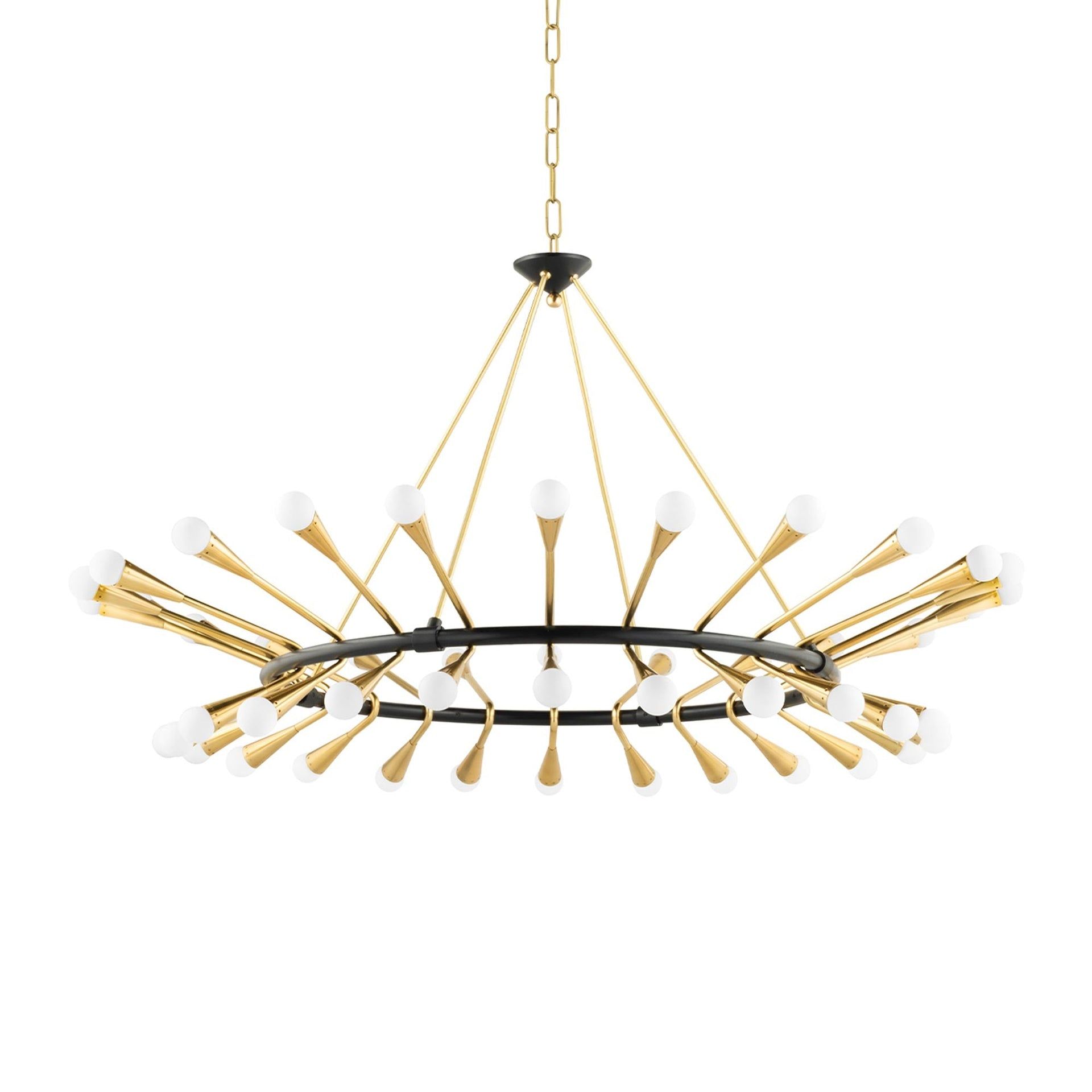 Aries 48-Light Vintage Brass & Deep Bronze Chandelier