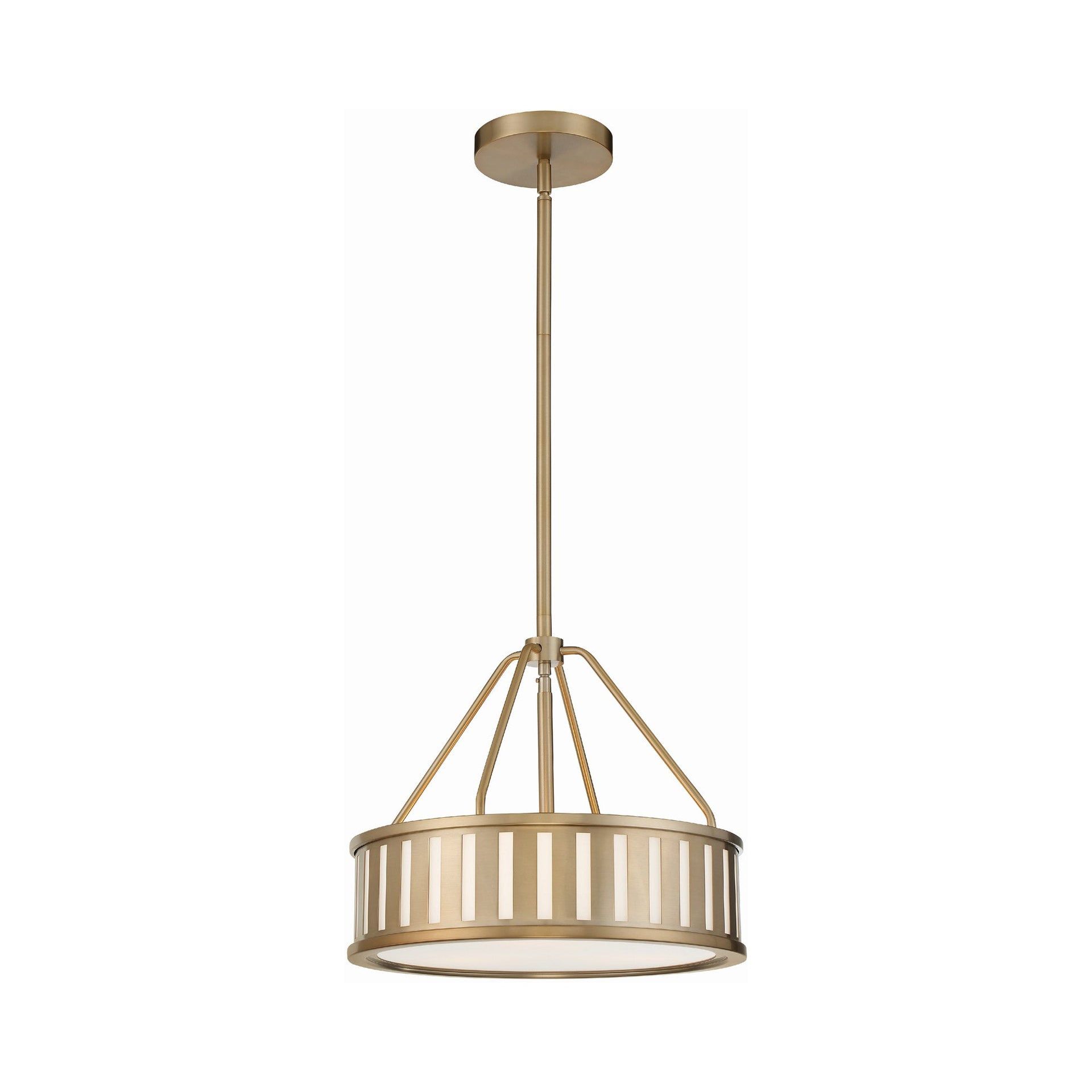 Kendal Vibrant Gold 3-Light Contemporary Drum Pendant