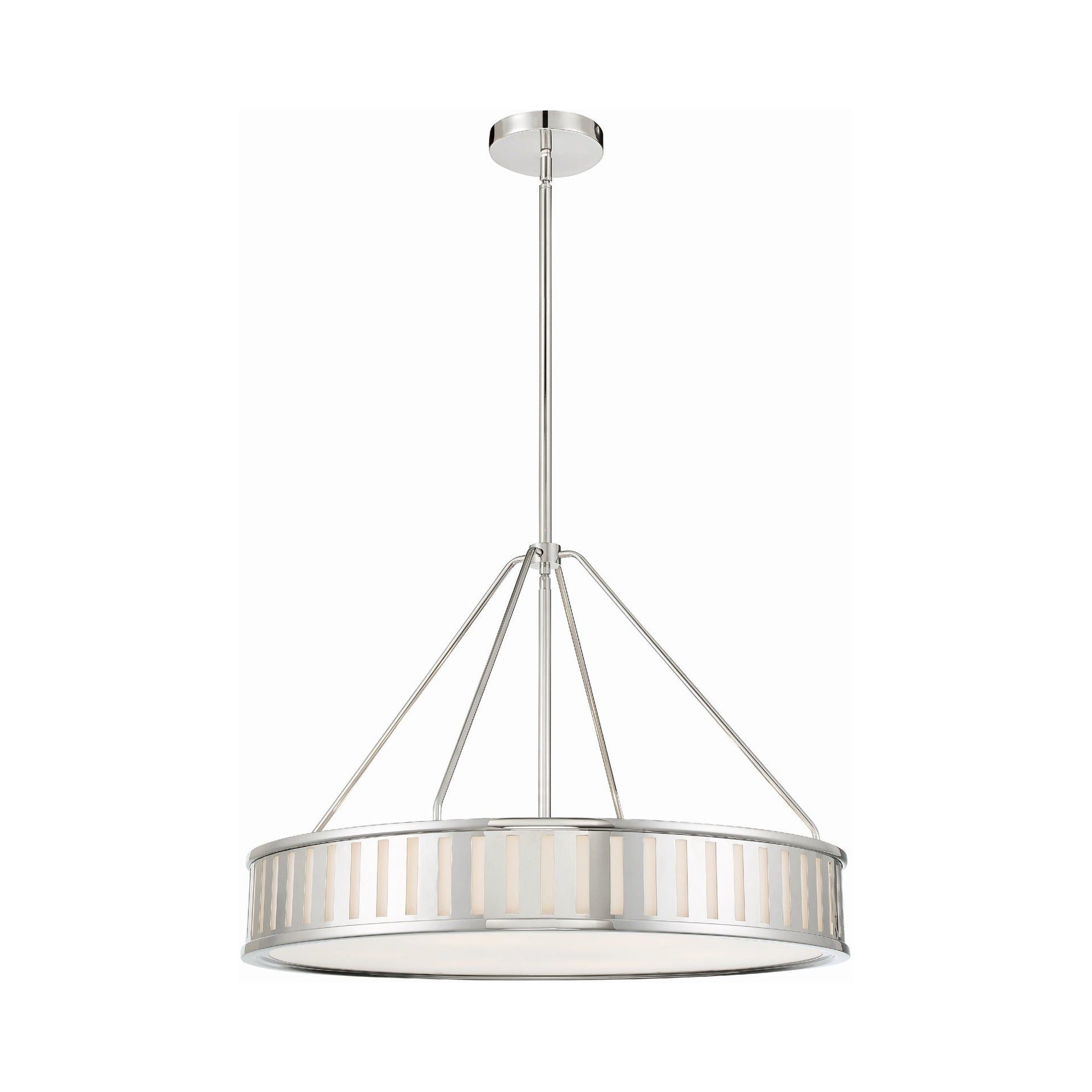 Elegant Kendal 6-Light Vibrant Gold Drum Pendant with White Glass