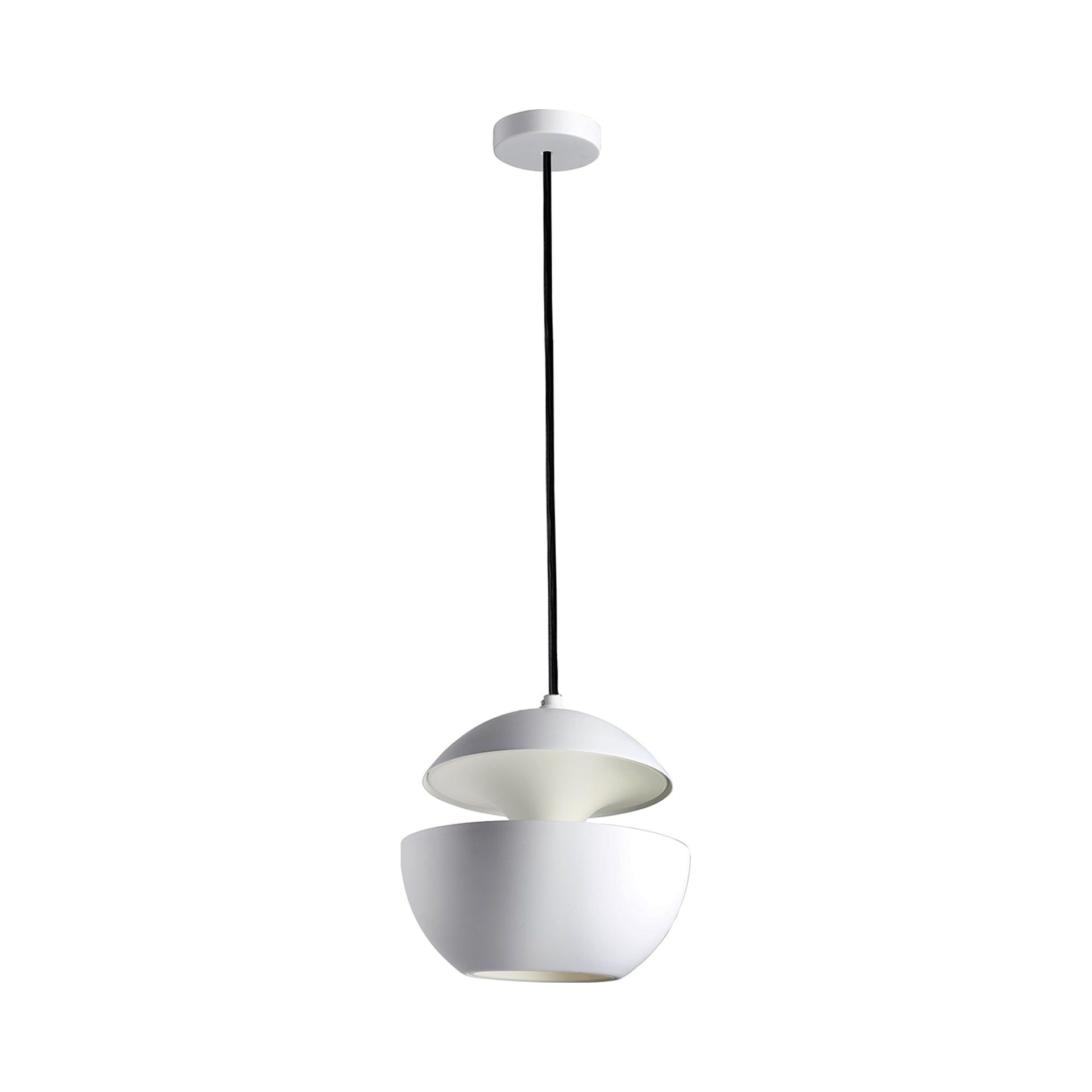 Bertrand Balas Inspired White Aluminum Sun Pendant, 6.89" LED Light