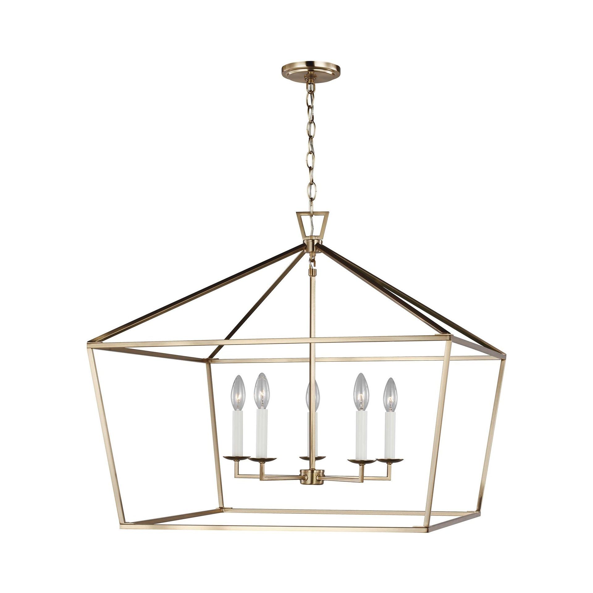 Dianna 25" Satin Brass 5-Light Farmhouse Pendant