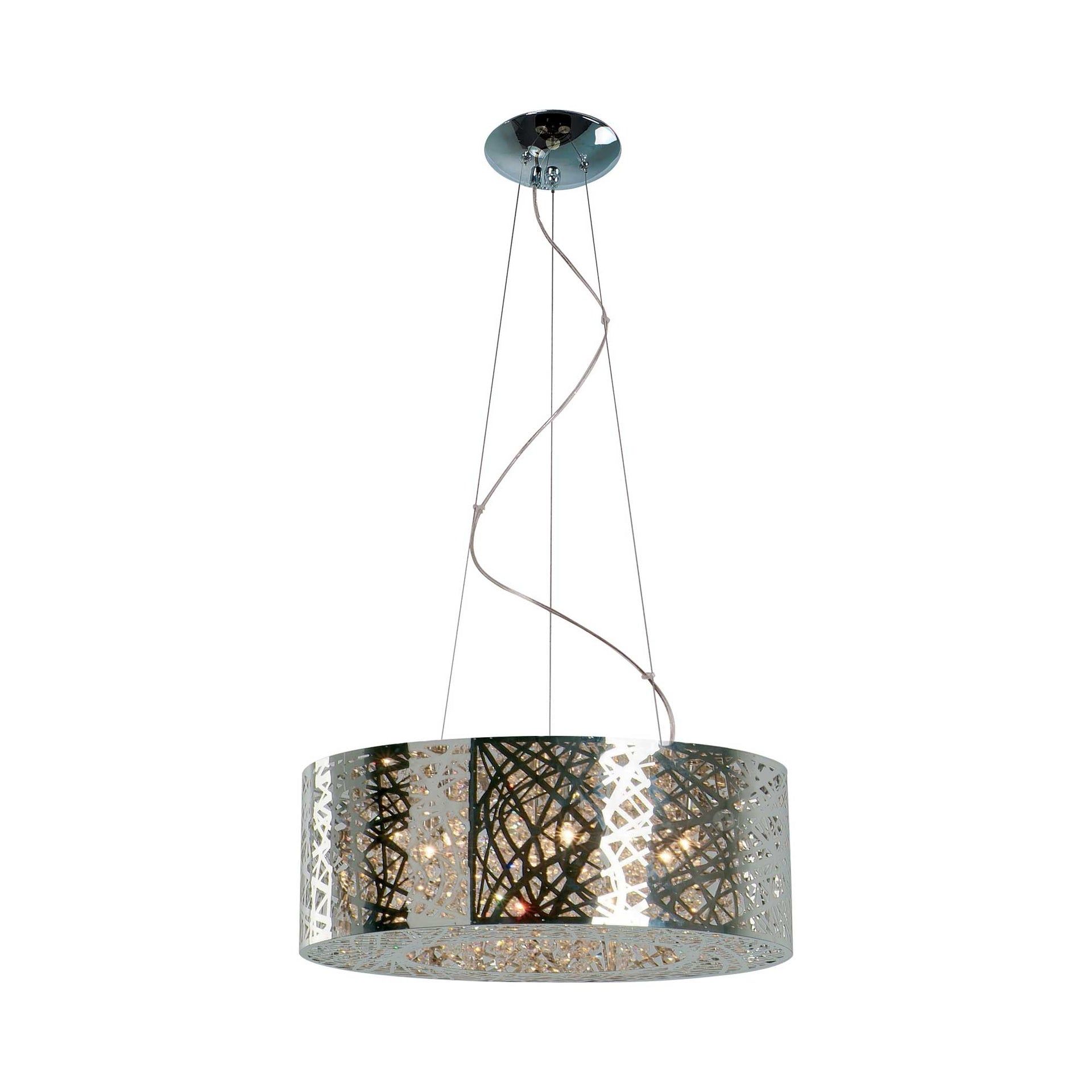 Inca 23.5" Polished Chrome Crystal LED Pendant Light
