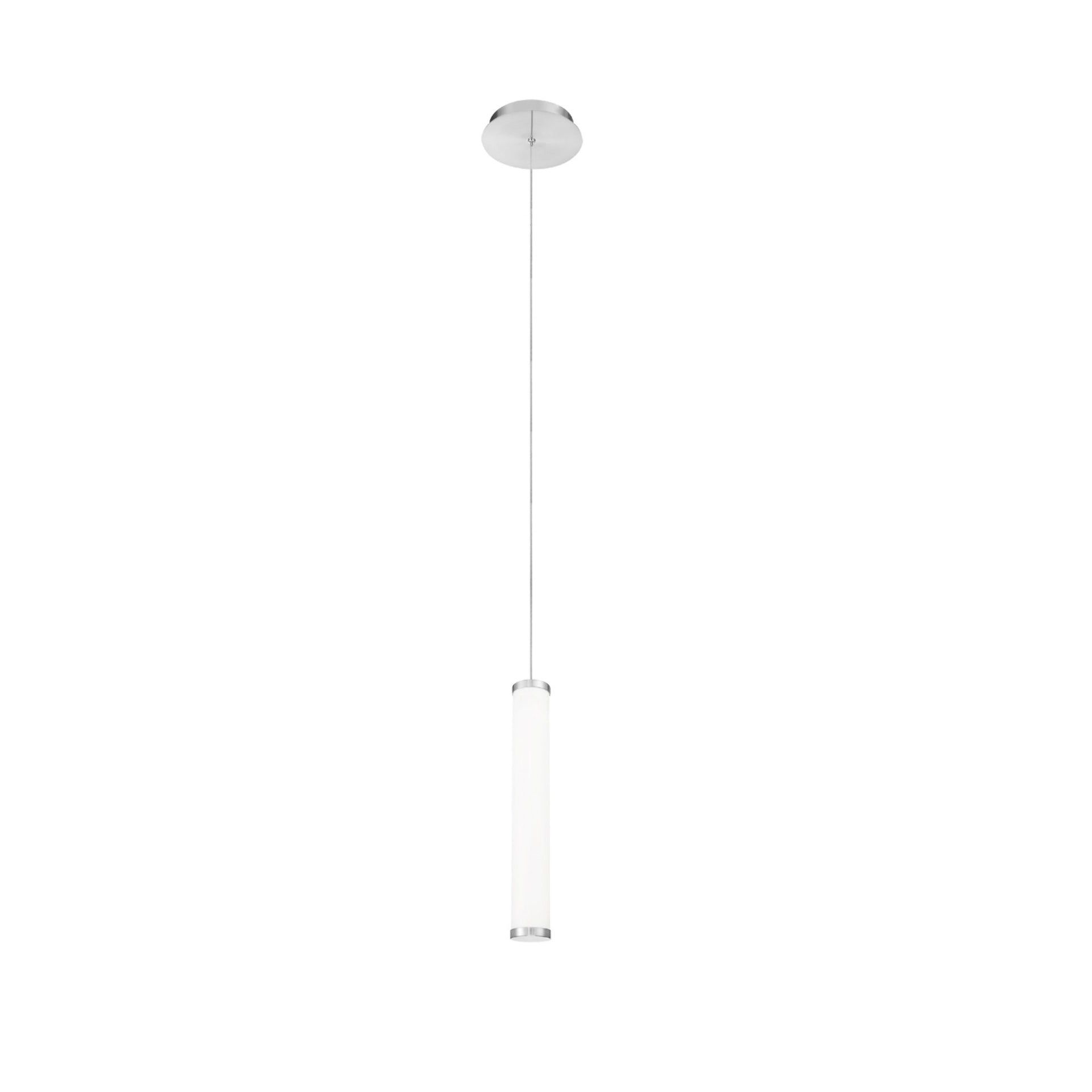 Flare Brushed Nickel LED Pendant with White Acrylic Shade