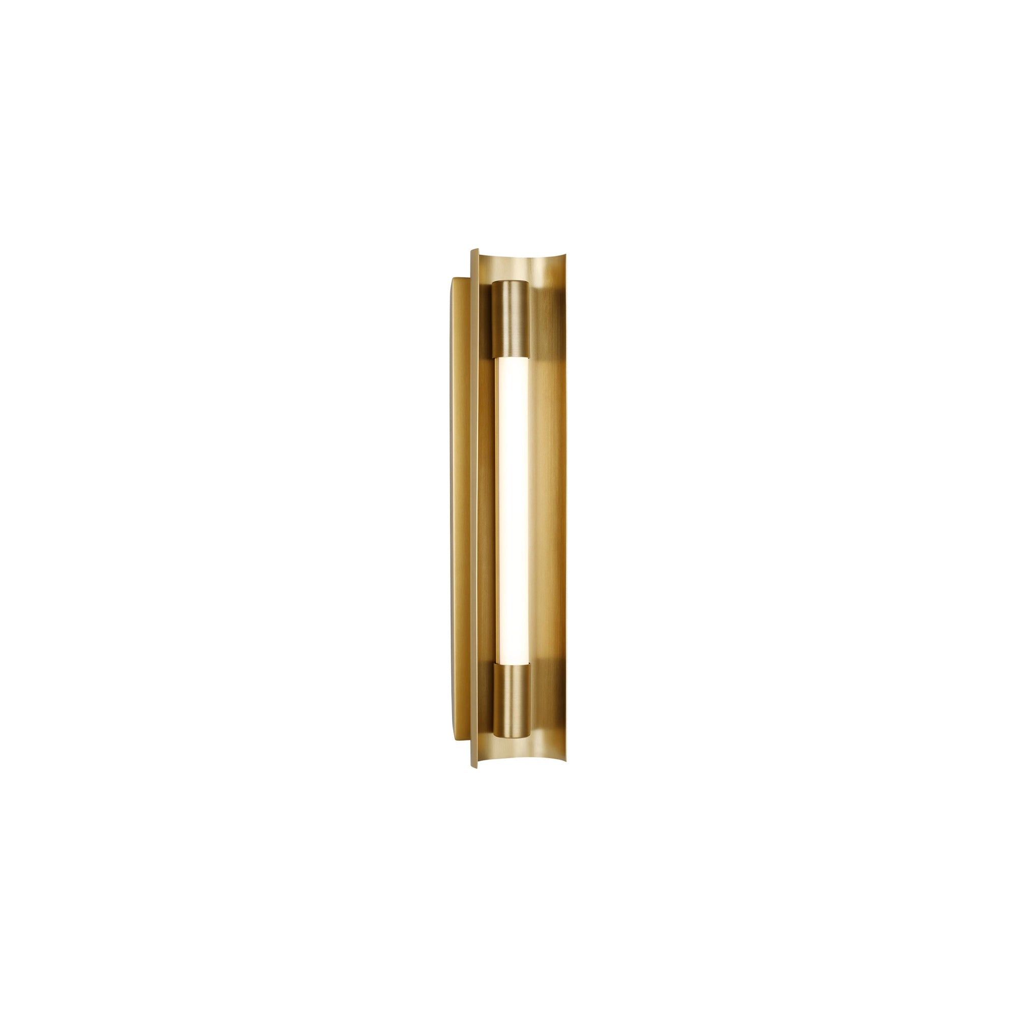 Burnished Brass Outdoor LED Wall Light with White Acrylic Diffuser