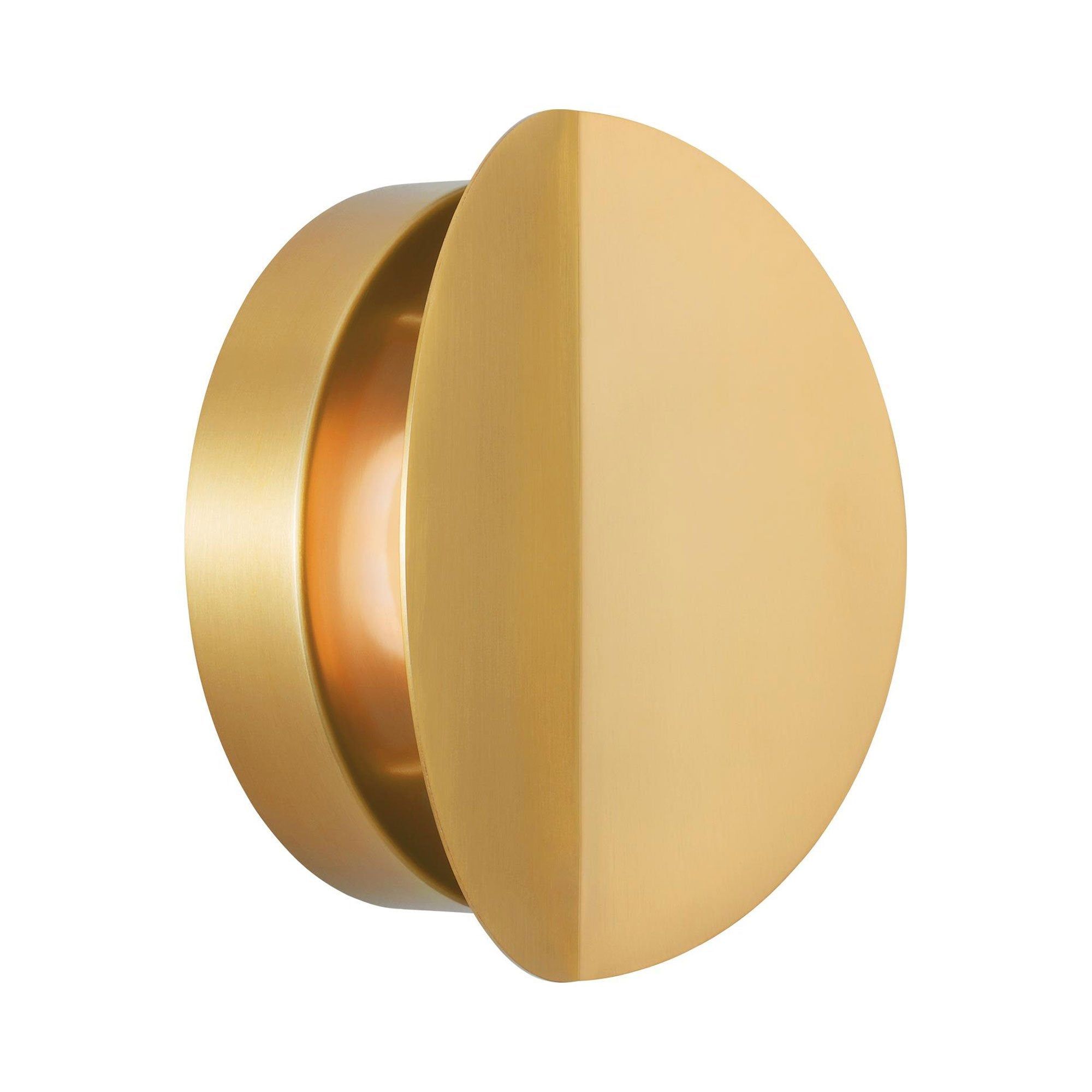 Burnished Brass Dimmable LED Wall Sconce with Steel Shade