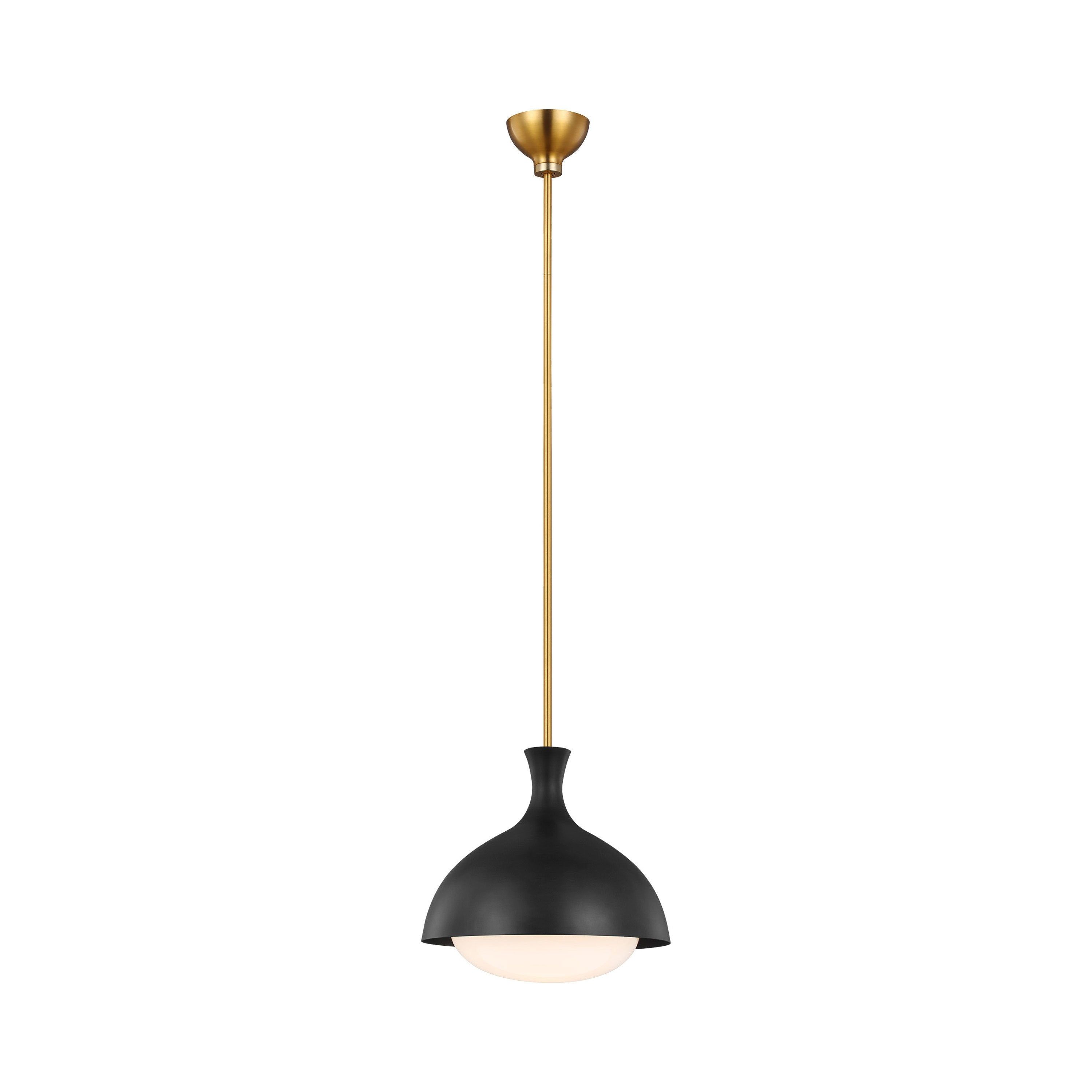 Lucerne Matte White and Burnished Brass Globe Pendant Light